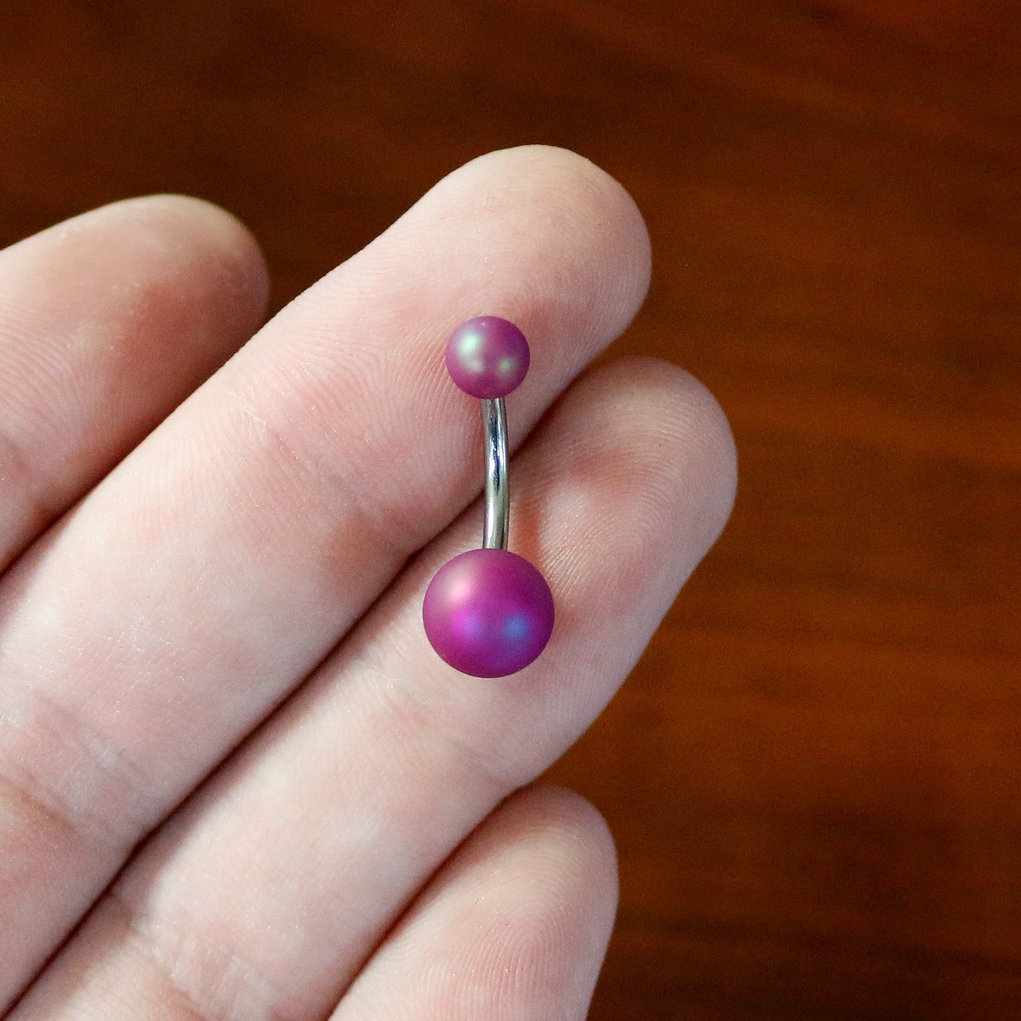 Matte Purple Aurora Ends Belly Ring