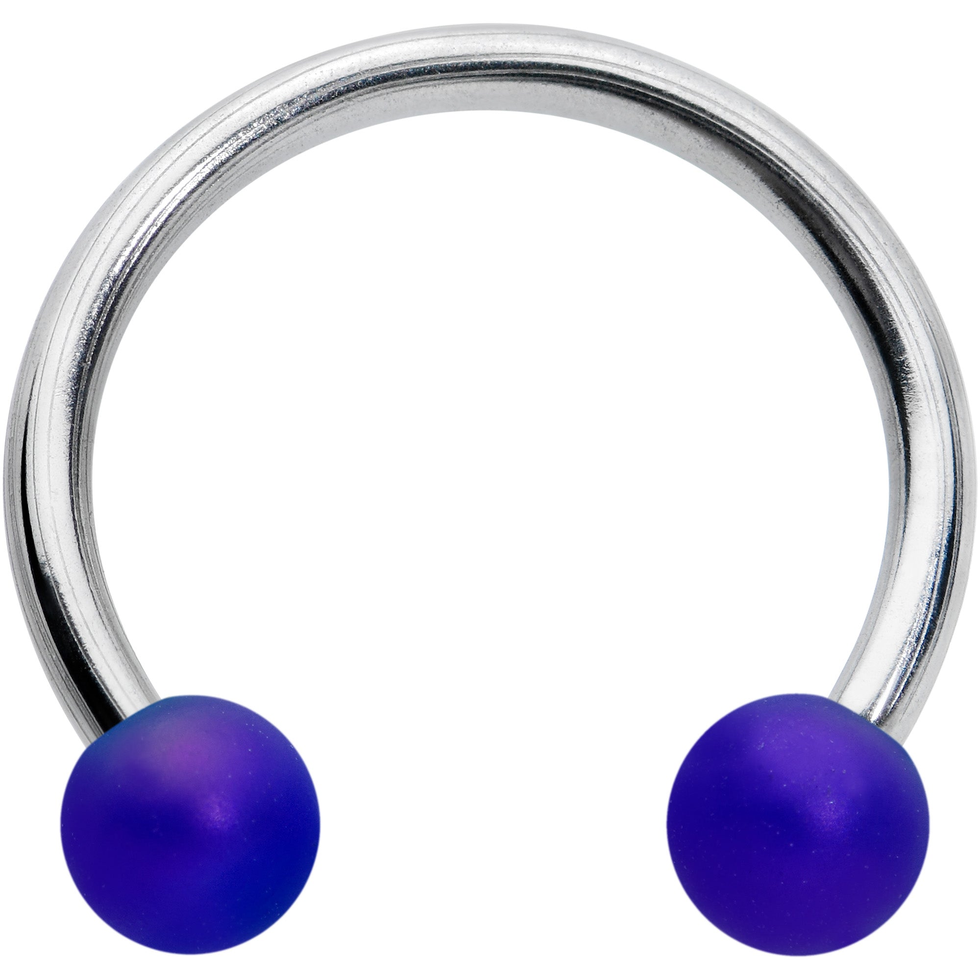 16 Gauge 3/8 Matte Blue Aurora Horseshoe Circular Barbell