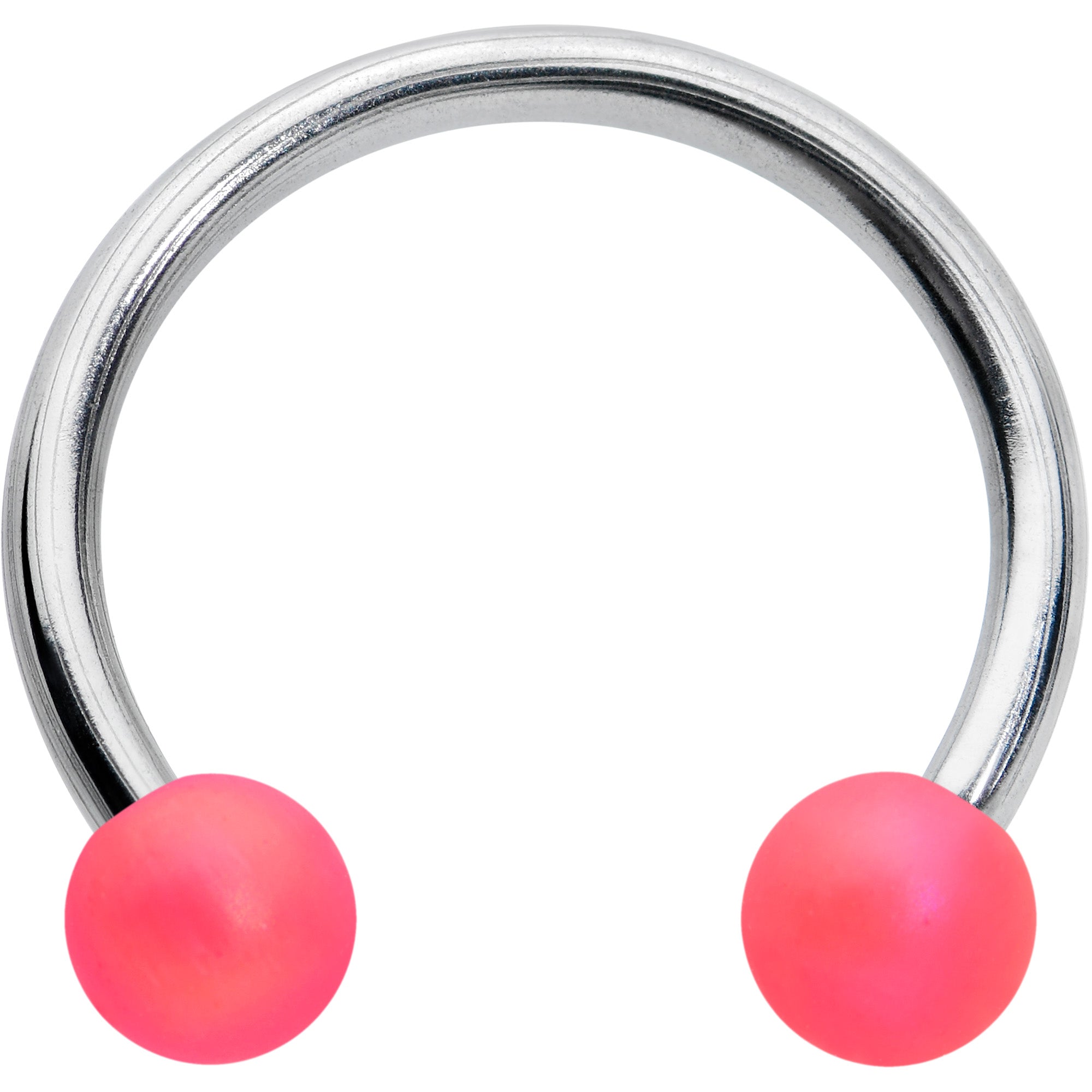 16 Gauge 3/8 Matte Pink Aurora Horseshoe Circular Barbell