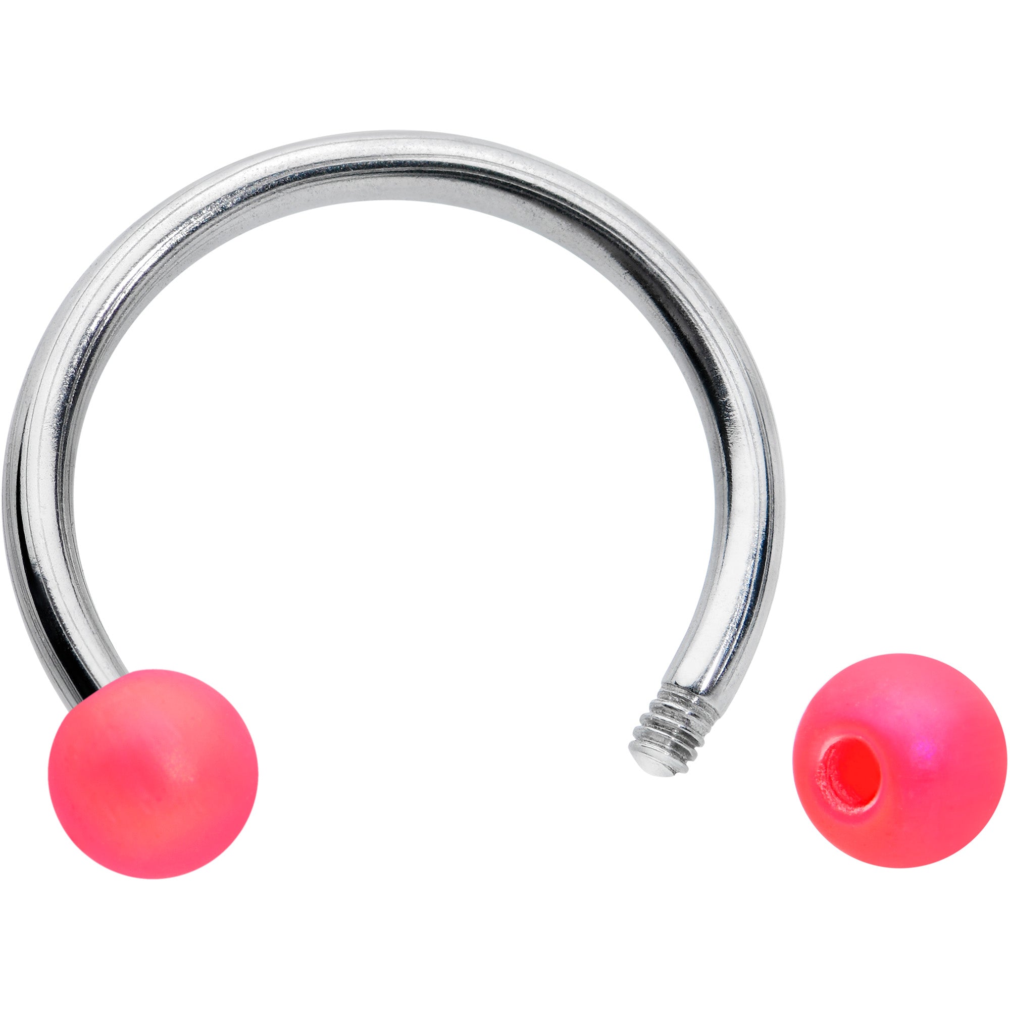 16 Gauge 3/8 Matte Pink Aurora Horseshoe Circular Barbell