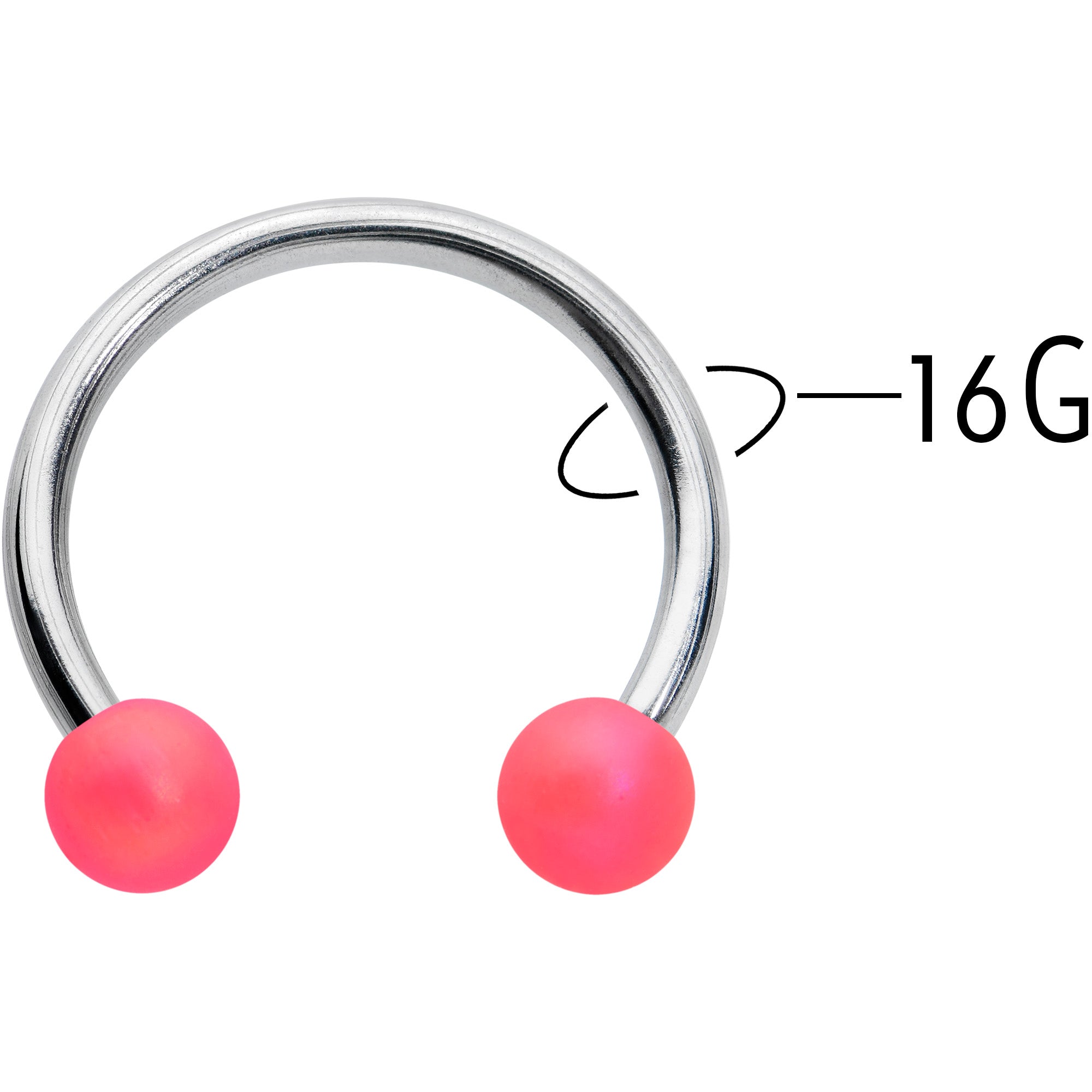 16 Gauge 3/8 Matte Pink Aurora Horseshoe Circular Barbell