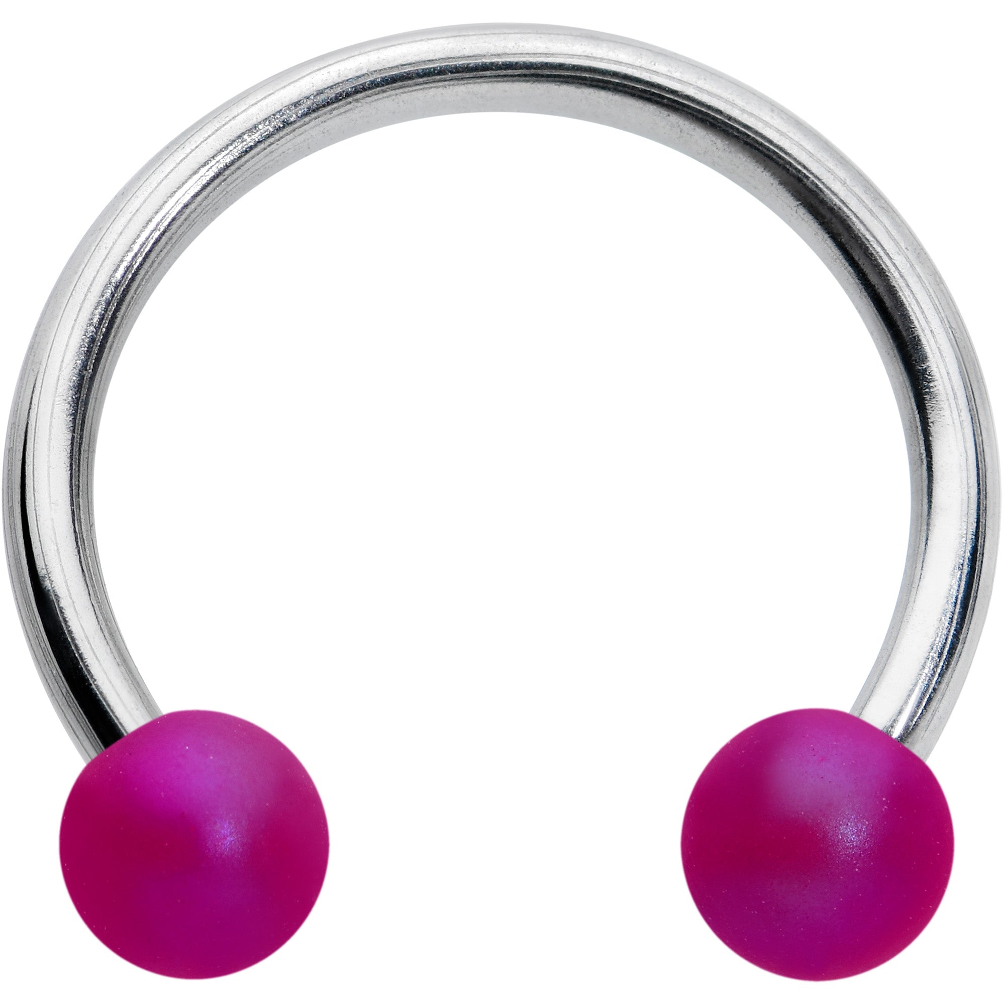 16 Gauge 3/8 Matte Purple Aurora Horseshoe Circular Barbell