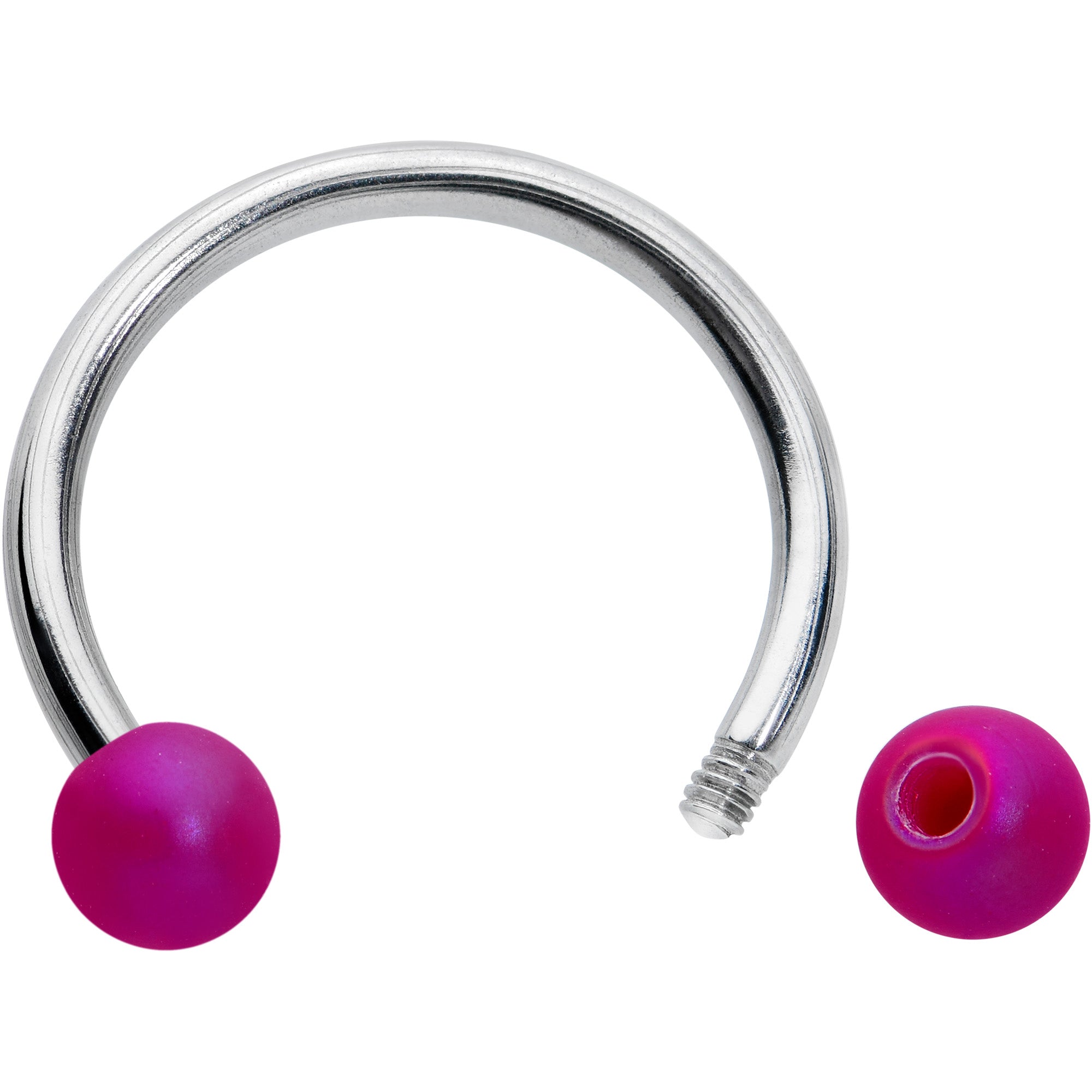 16 Gauge 3/8 Matte Purple Aurora Horseshoe Circular Barbell