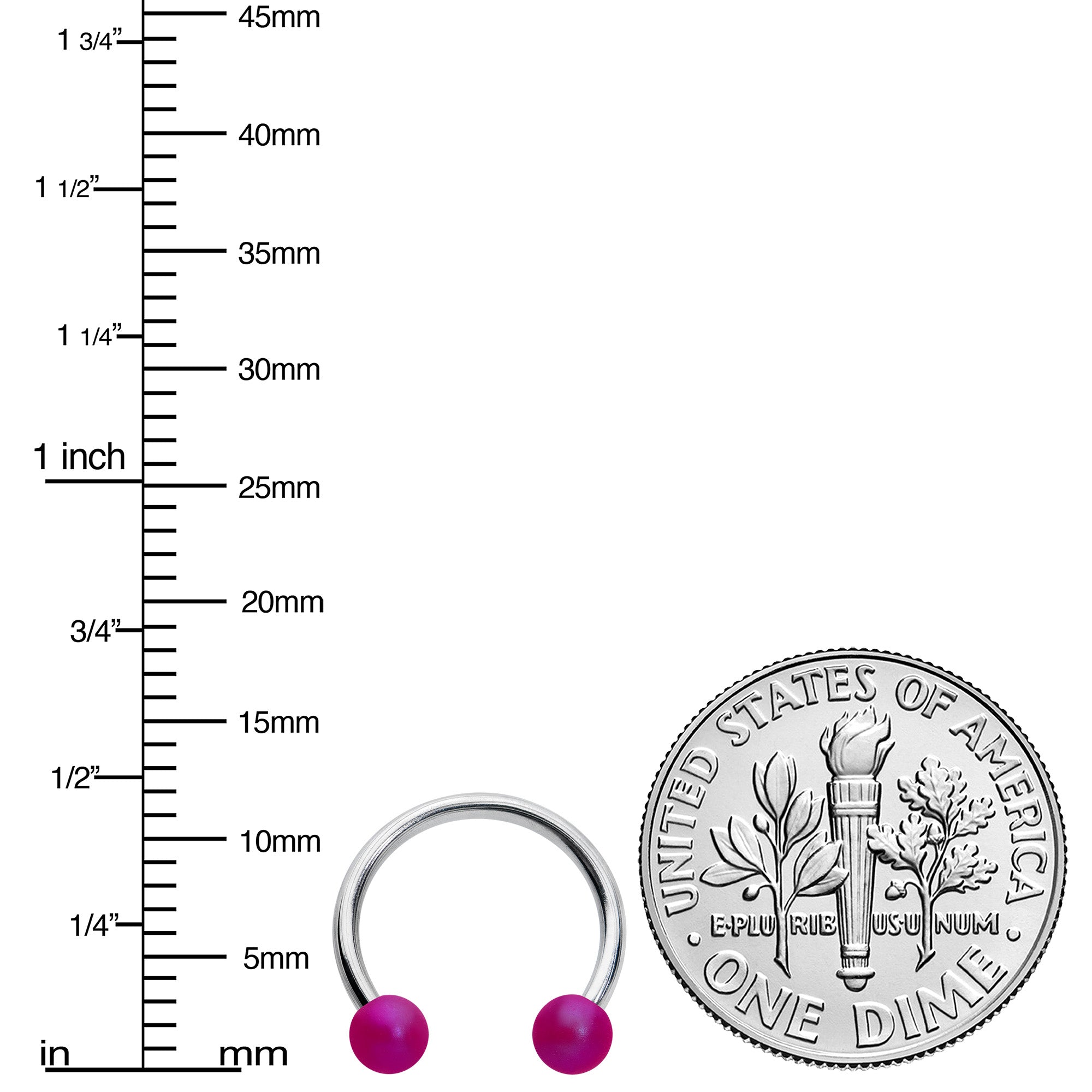 16 Gauge 3/8 Matte Purple Aurora Horseshoe Circular Barbell