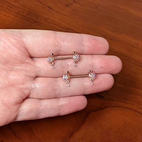 PAIR Leaf Design Nipple Rings – Beauty Mark Body Jewelry