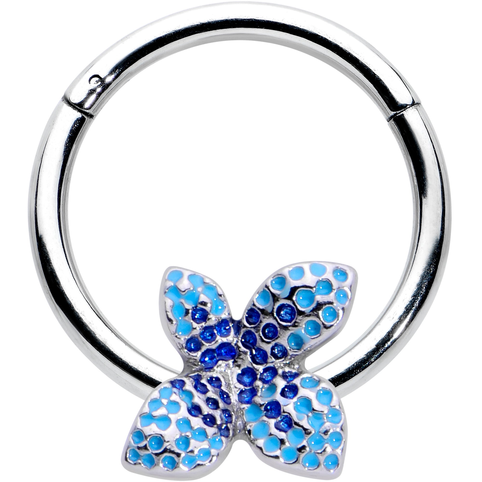 16 Gauge 3/8 Glamour Butterfly Hinged Segment Ring