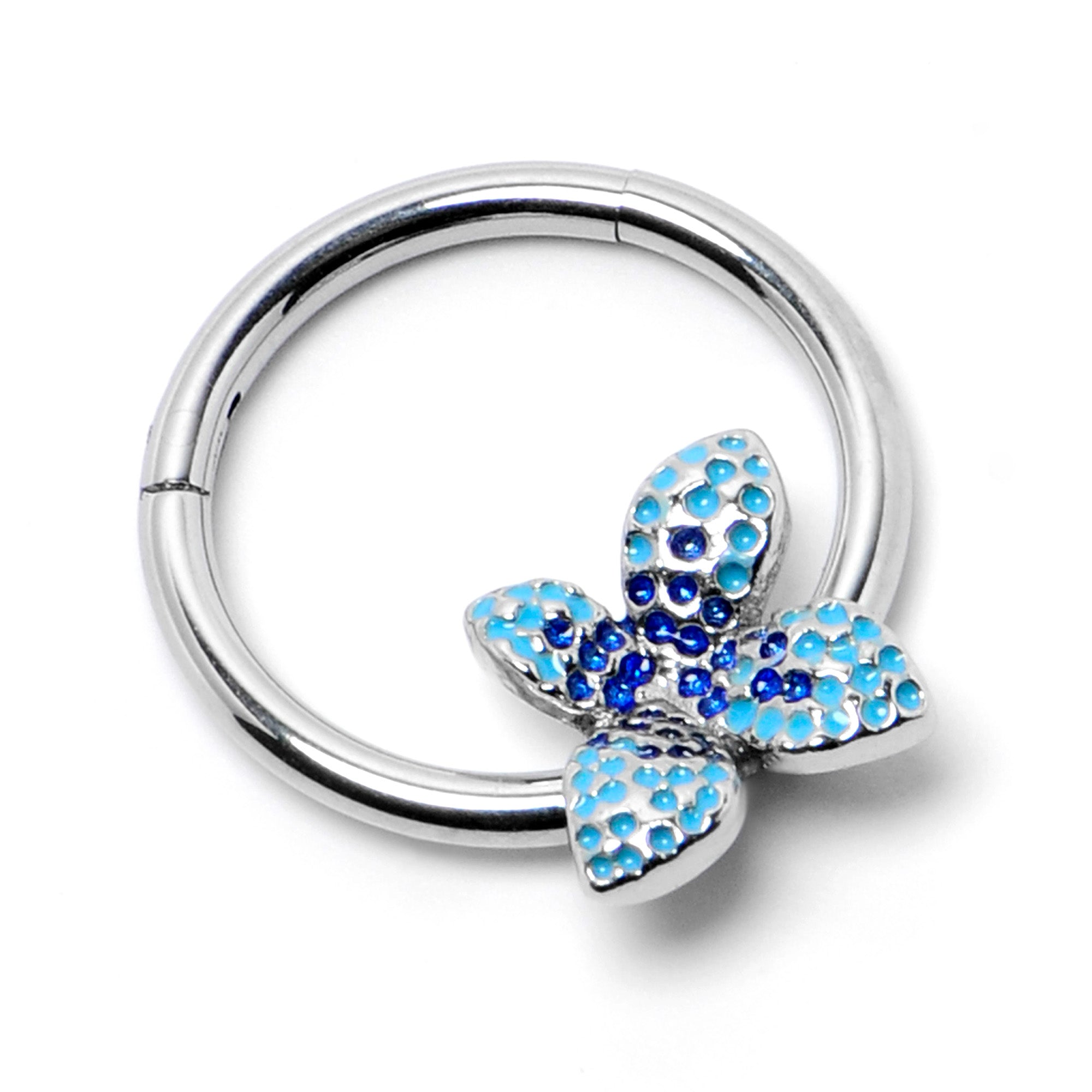 16 Gauge 3/8 Glamour Butterfly Hinged Segment Ring