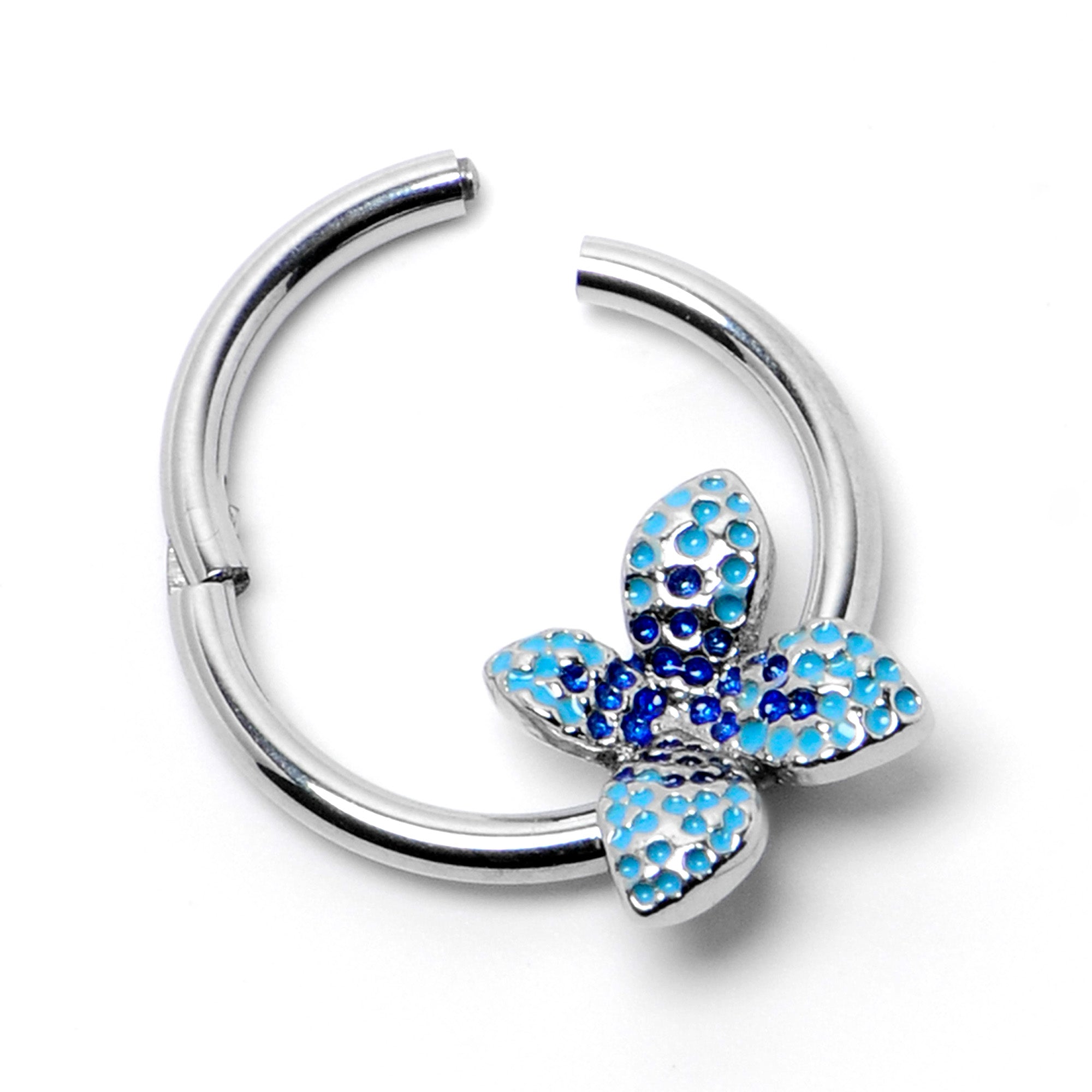 16 Gauge 3/8 Glamour Butterfly Hinged Segment Ring