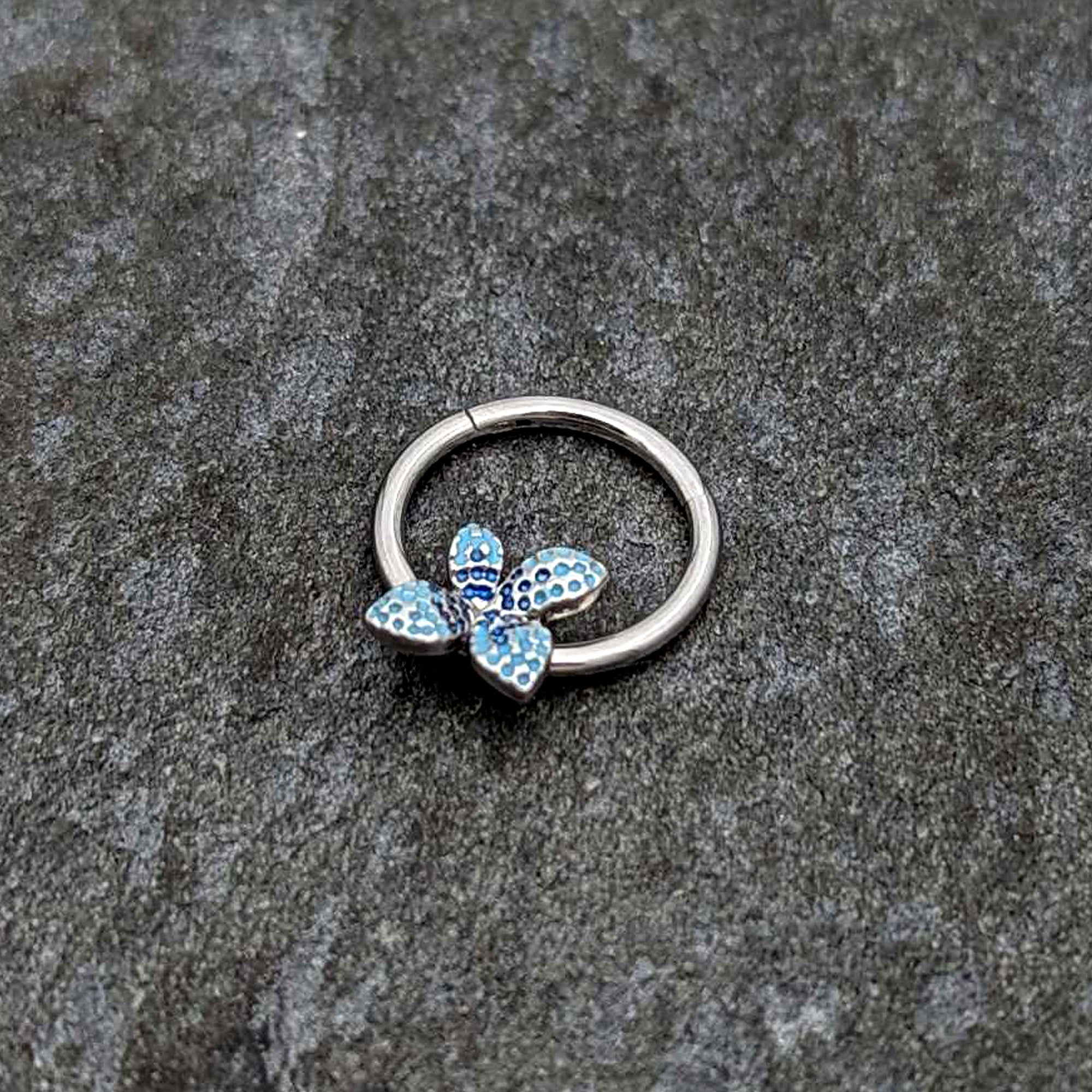 16 Gauge 3/8 Glamour Butterfly Hinged Segment Ring