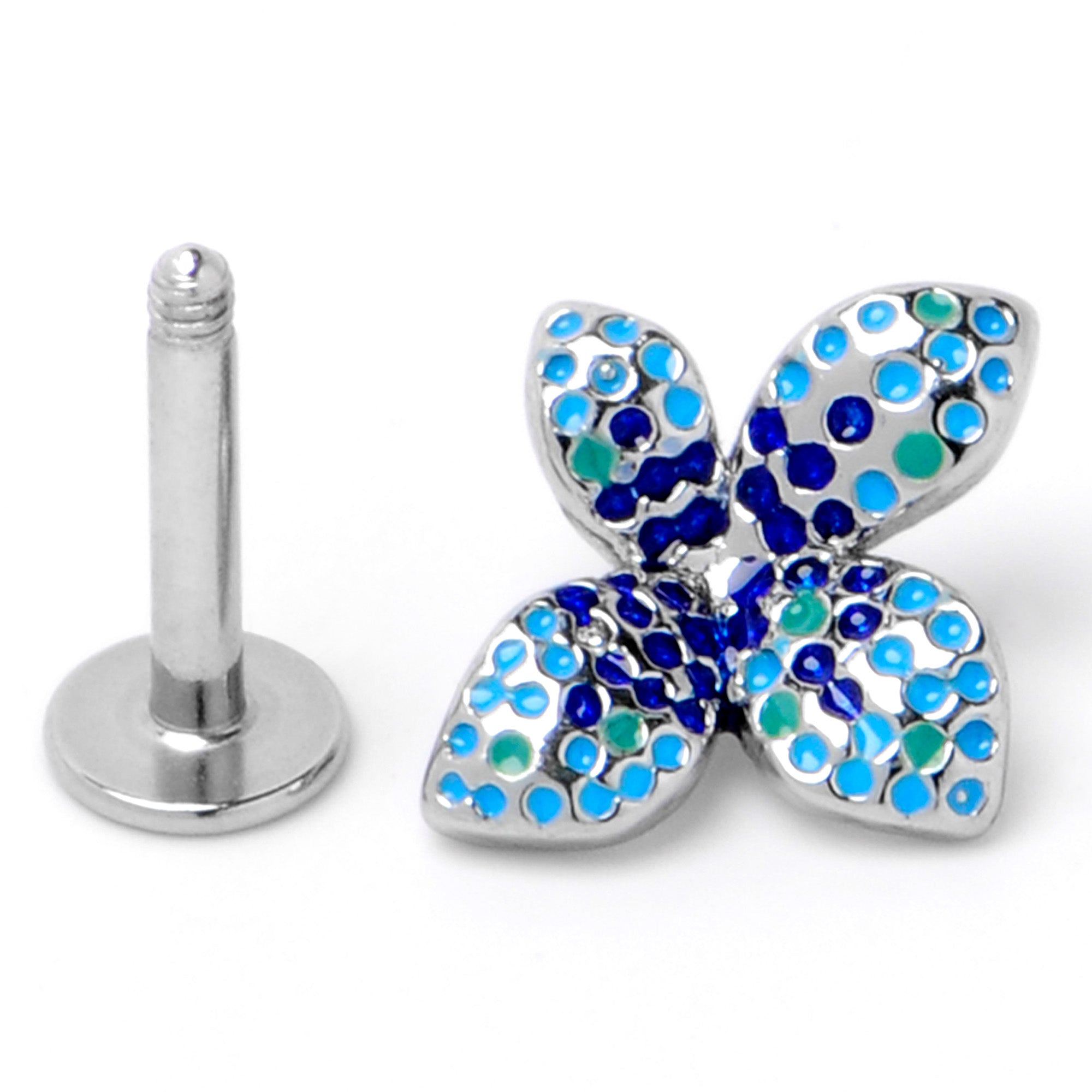 16 Gauge 1/4 Glamour Butterfly Labret Tragus