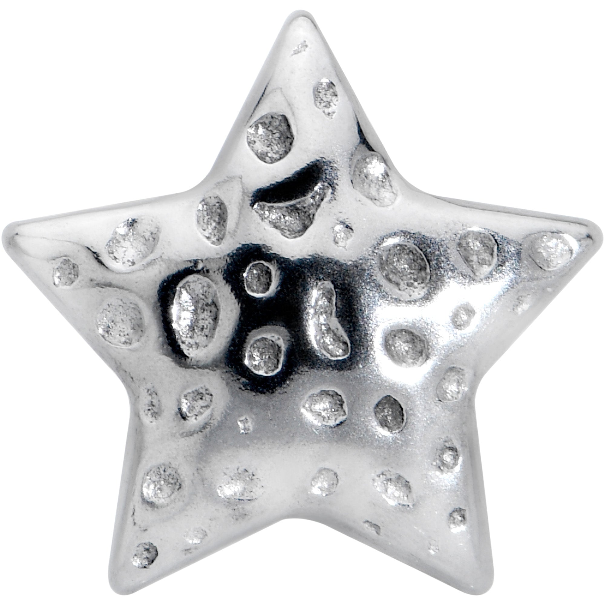 316L Surgical Steel Texture Star Barbell Tongue Ring