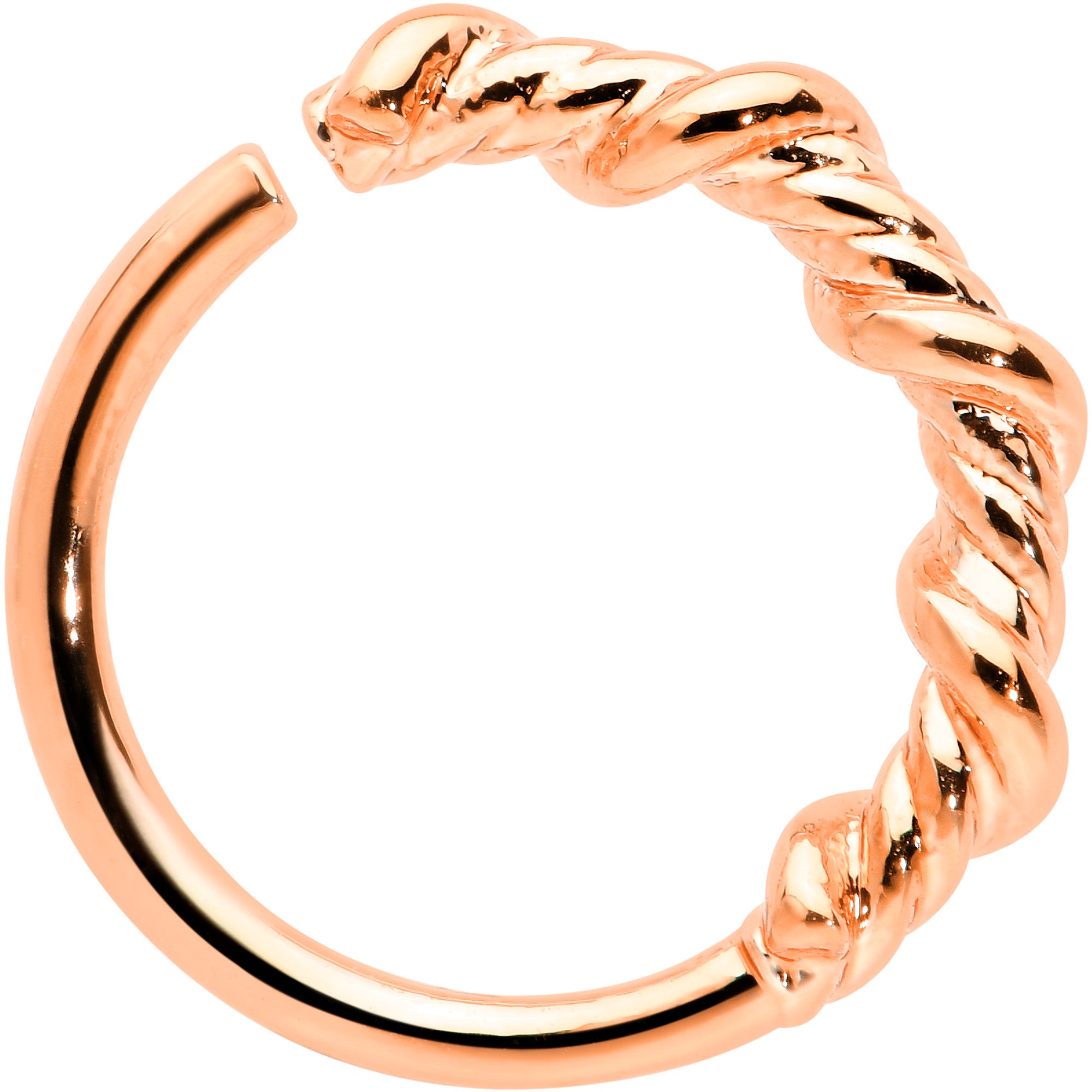 20 Gauge 5/16 Rose Gold Tone Wicked Wire Seamless Nose Hoop