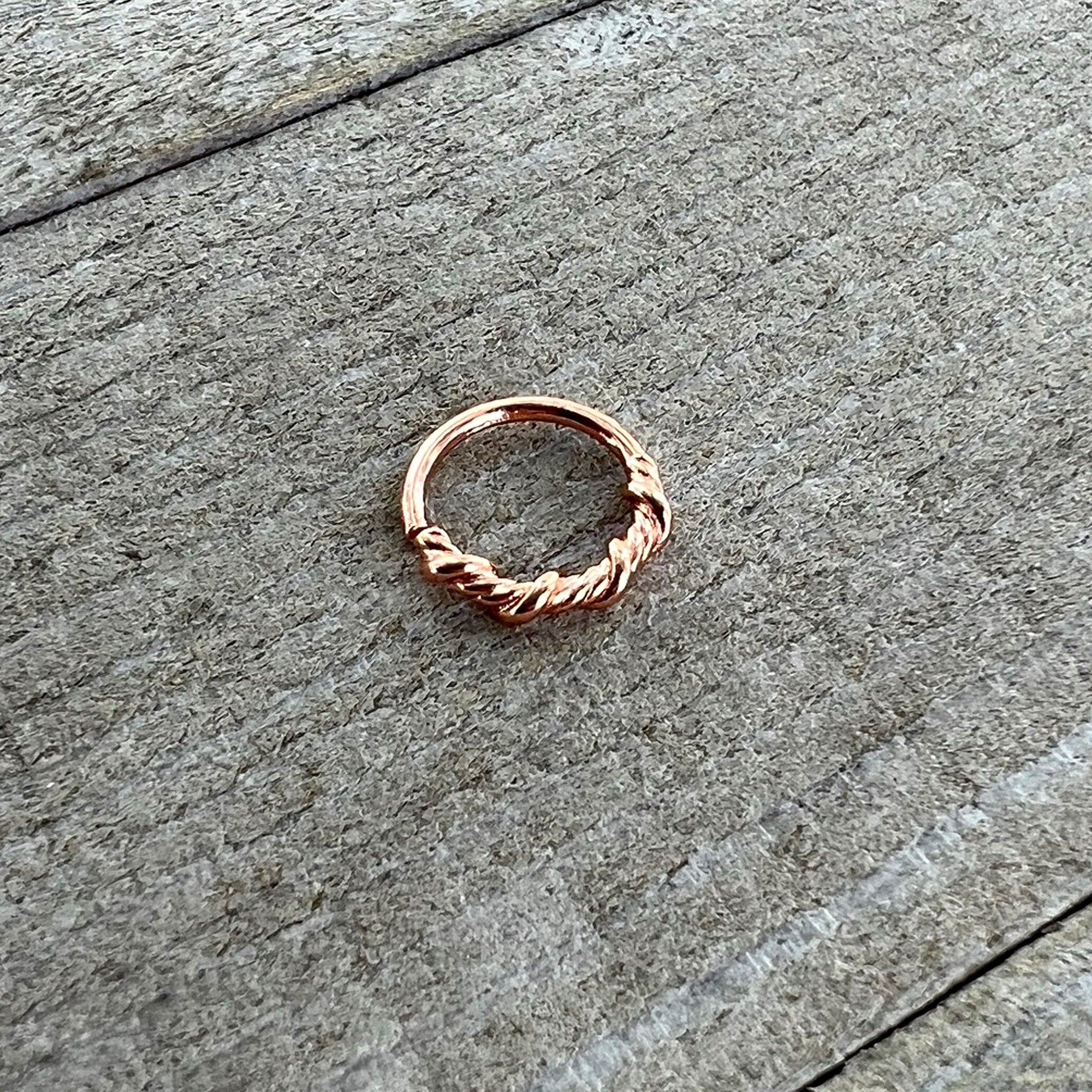 20 Gauge 5/16 Rose Gold Tone Wicked Wire Seamless Nose Hoop