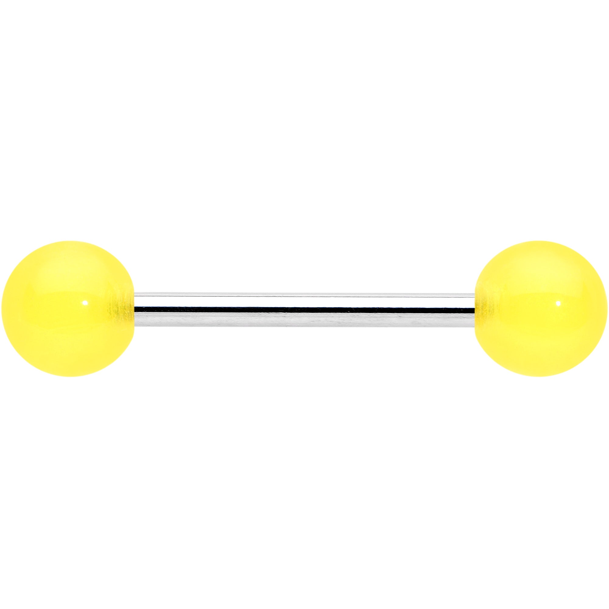 Bright Sunny Yellow Ends Barbell Tongue Ring