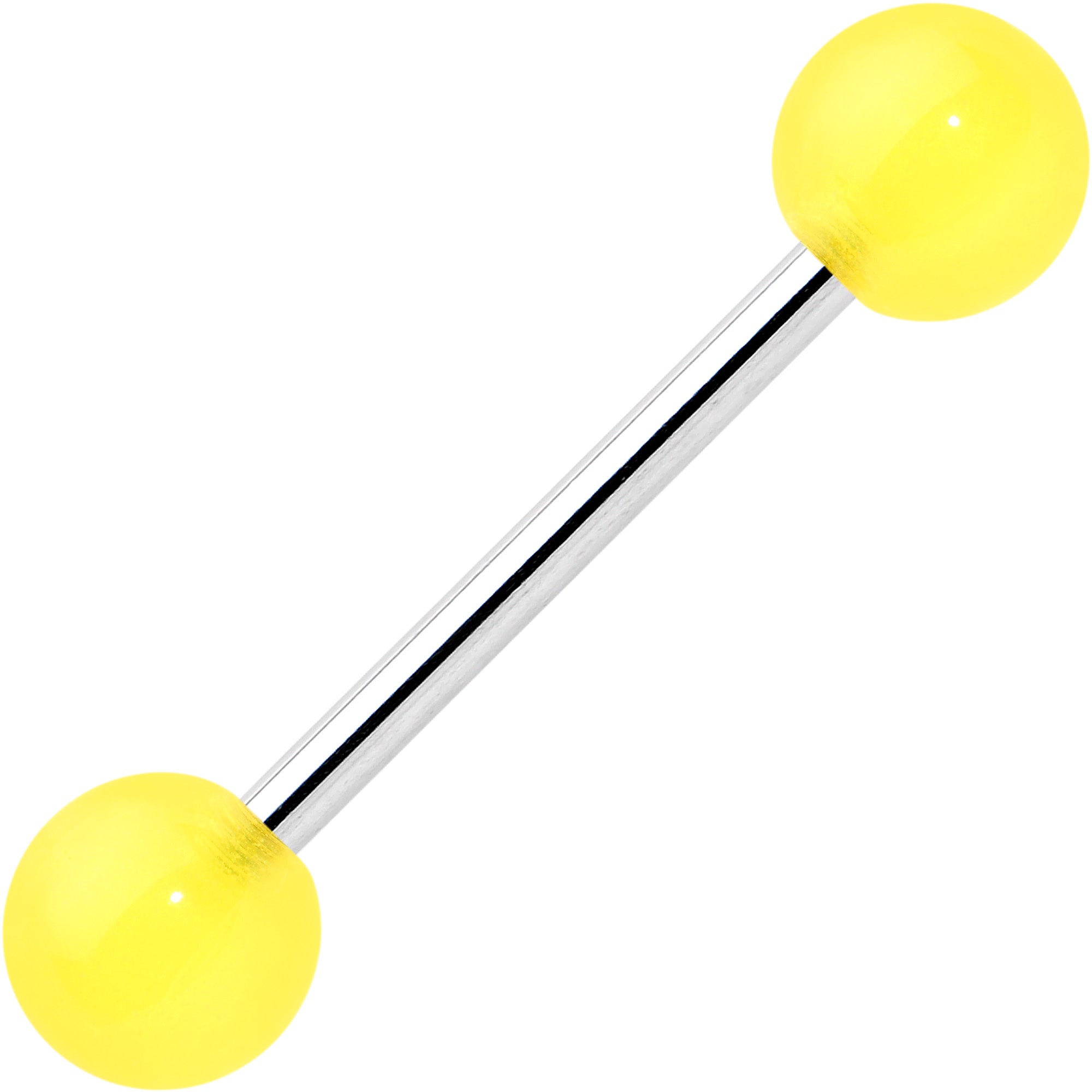 Bright Sunny Yellow Ends Barbell Tongue Ring