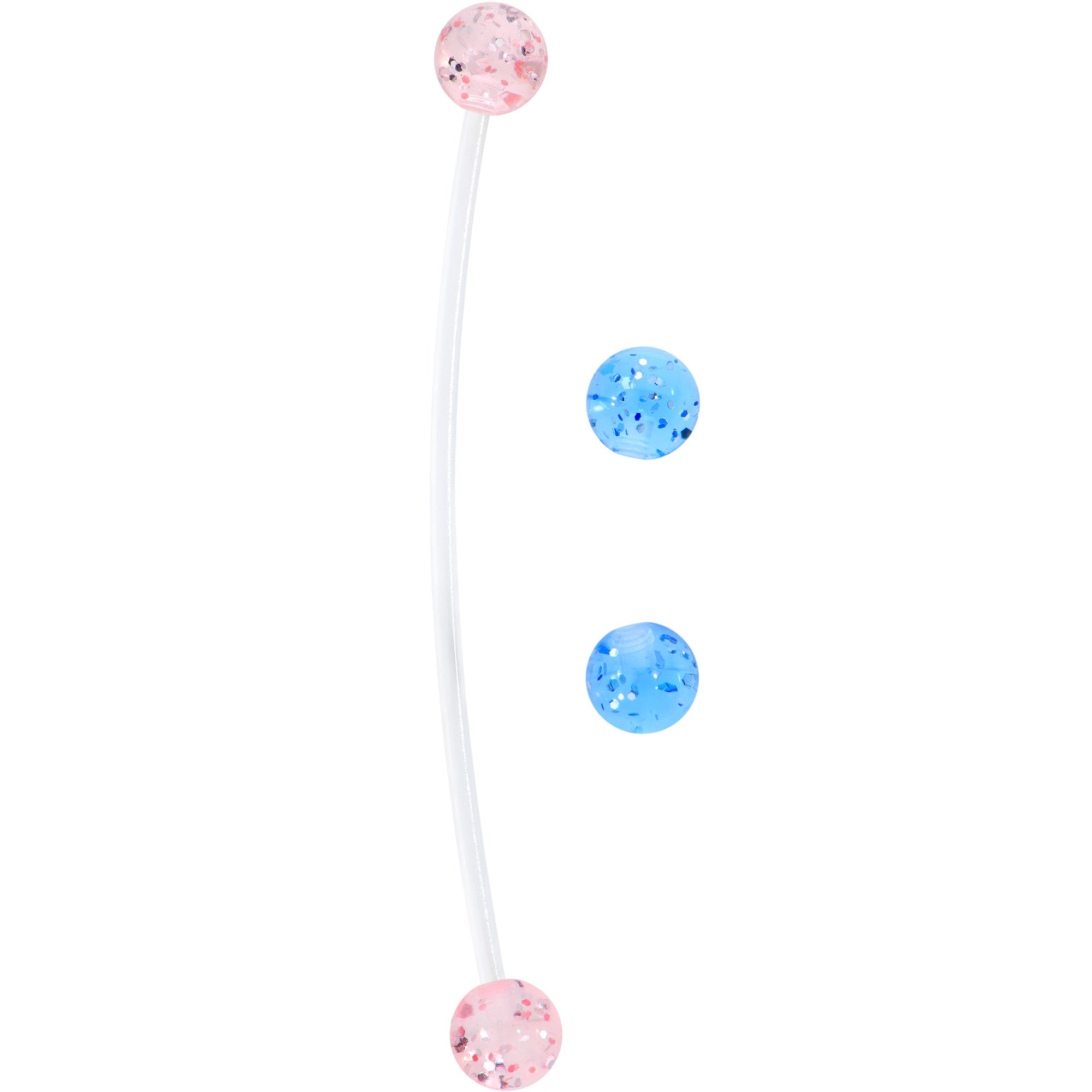 Pink Blue Glitter Glamour PTFE Pregnancy Belly Ring