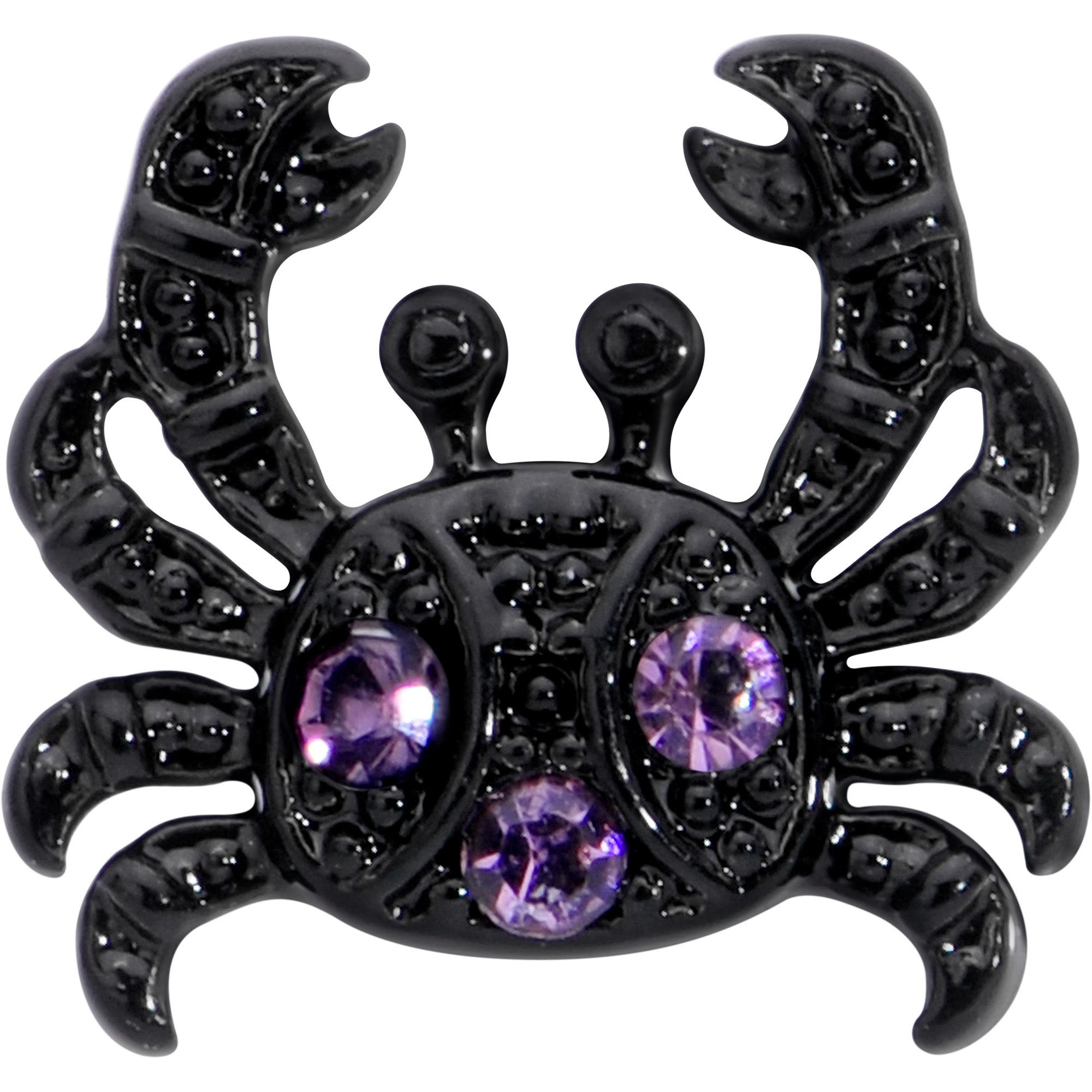 16 Gauge 5/16 Purple Gem Black Chic Crab Labret Monroe Tragus