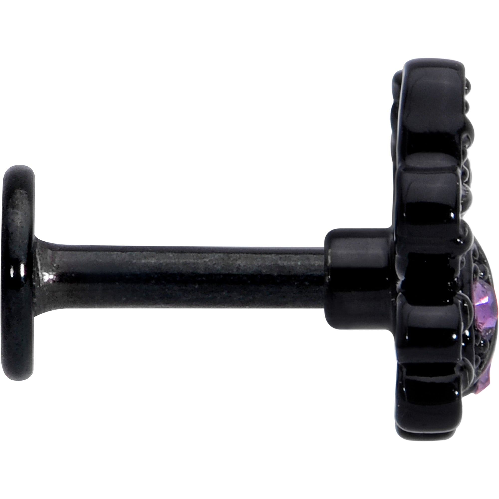 16 Gauge 1/4 Purple Gem Black Chic Crab Labret