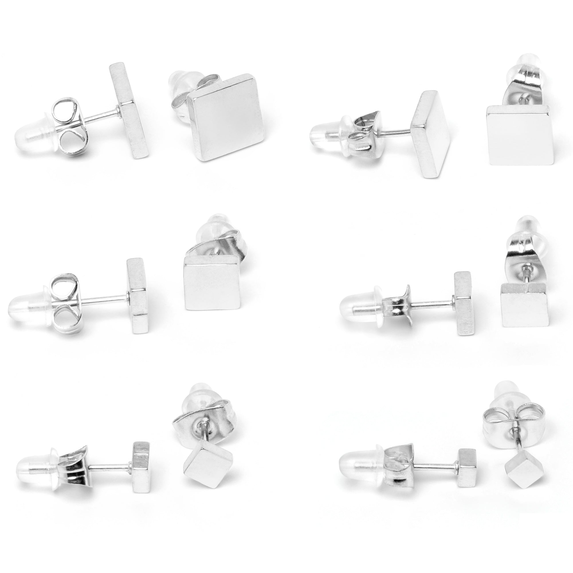 Multi-Pack Clear CZ Stud Earrings - 6 Pair - Spencer's