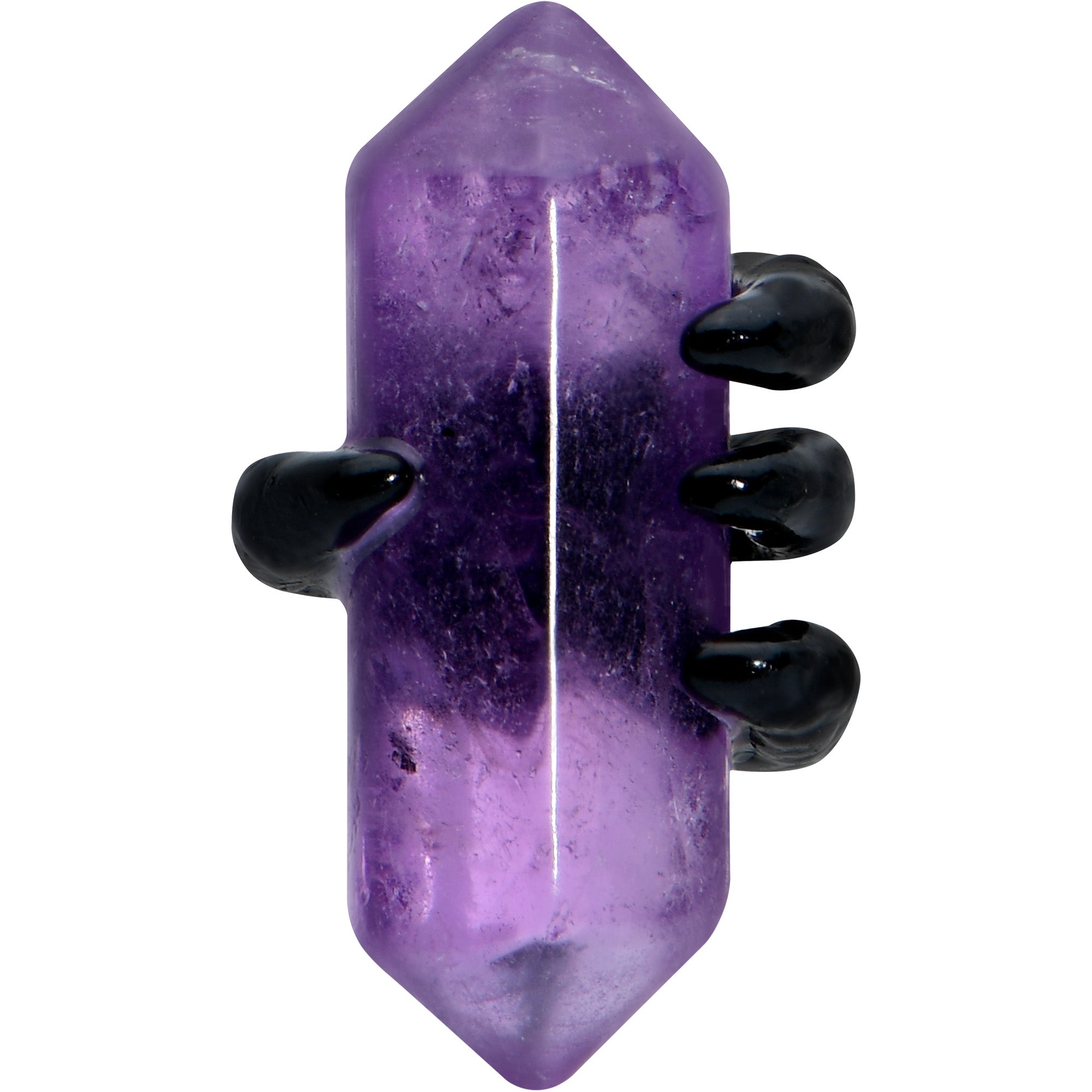 16 Gauge 1/4 Purple Amethyst Black Claw Obelisk Cartilage Earring