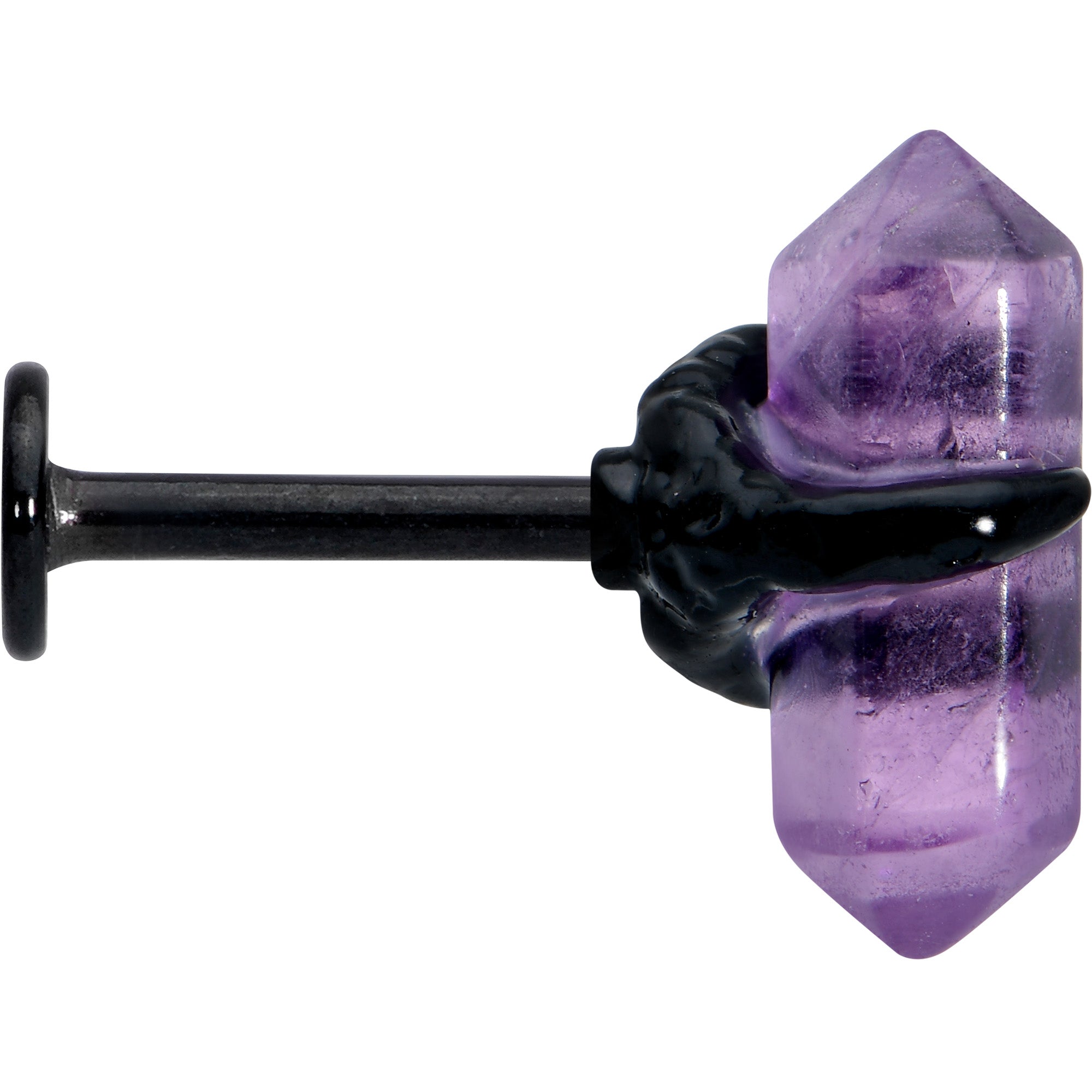 16 Gauge 5/16 Purple Amethyst Black Claw Obelisk Labret Monroe Tragus