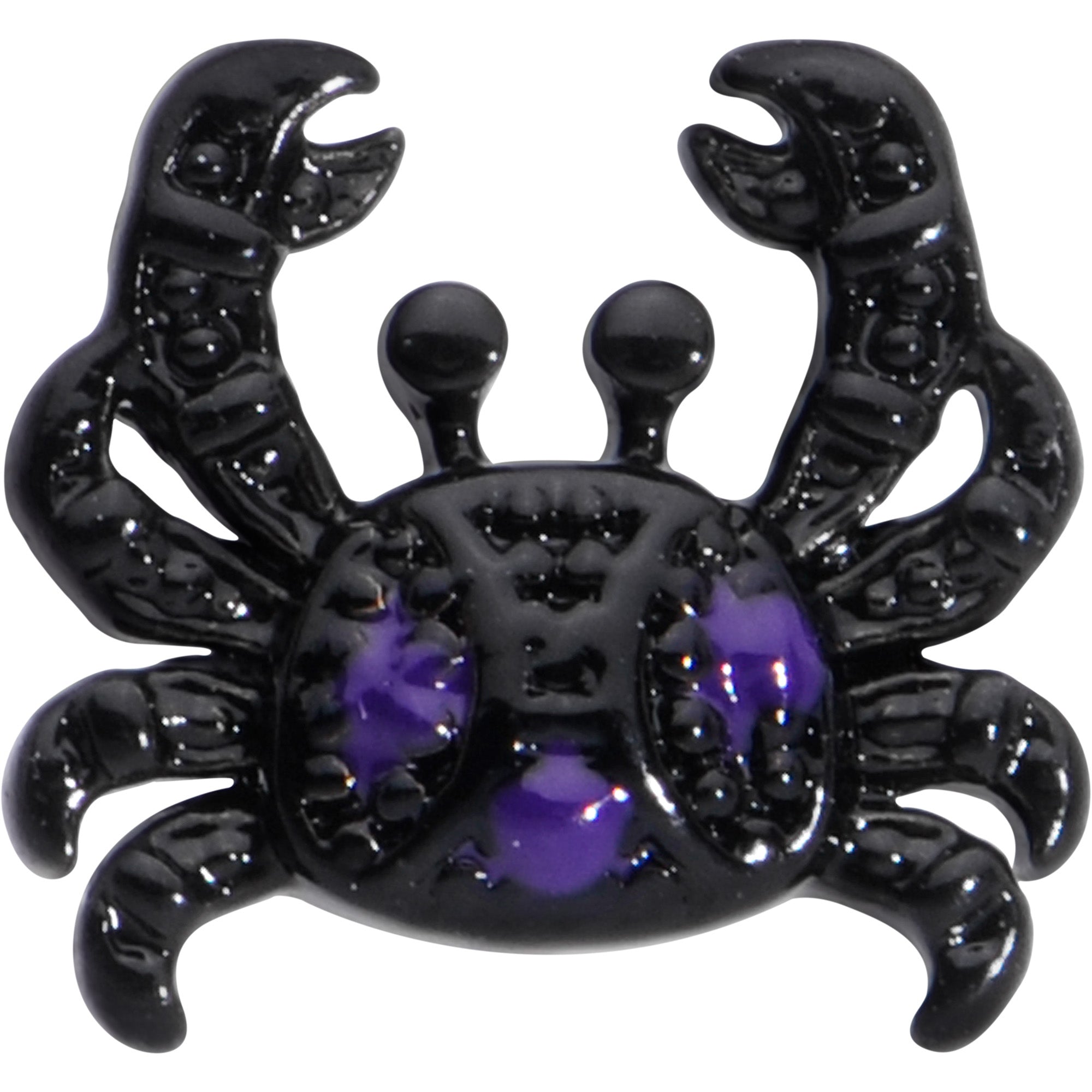 20 Gauge 1/4 Purple Gem Black Chic Crab Nose Bone