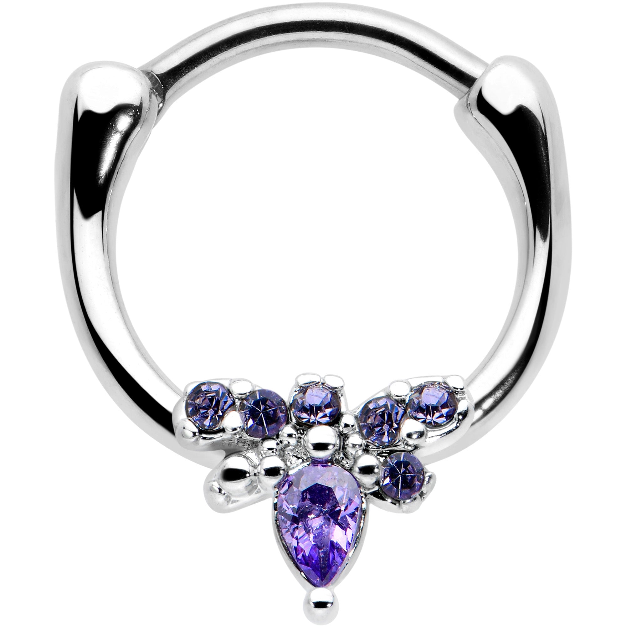 16 Gauge 5/16 Purple Gem Bee Glamour Cartilage Clicker