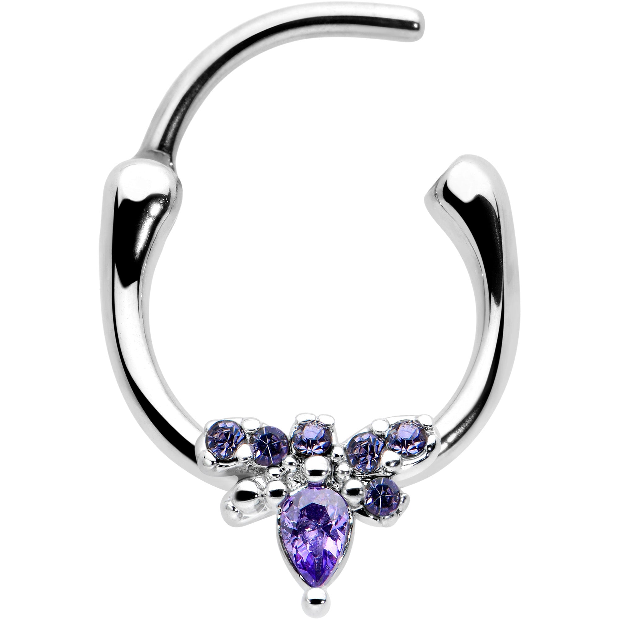 16 Gauge 5/16 Purple Gem Bee Glamour Cartilage Clicker