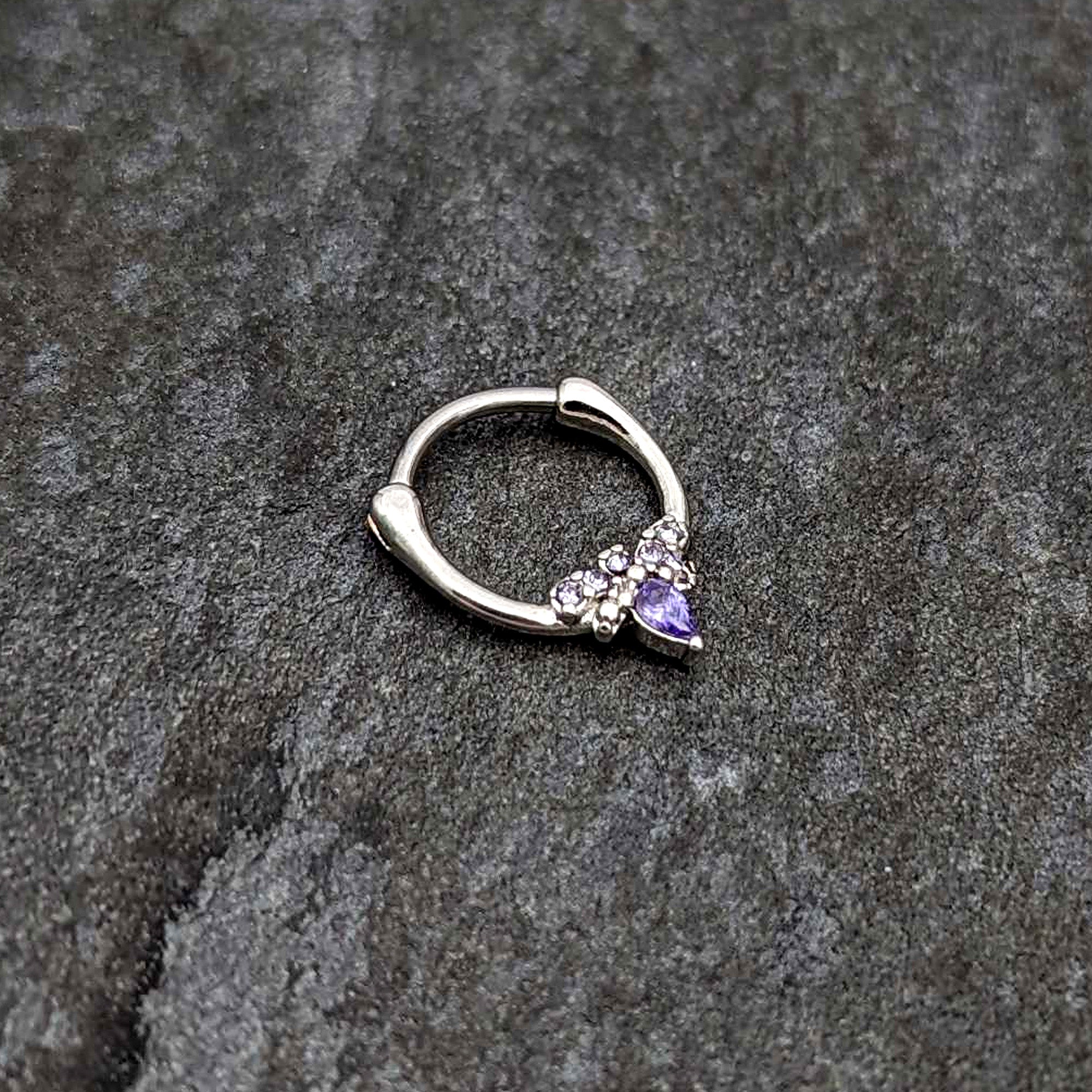 16 Gauge 5/16 Purple Gem Bee Glamour Cartilage Clicker