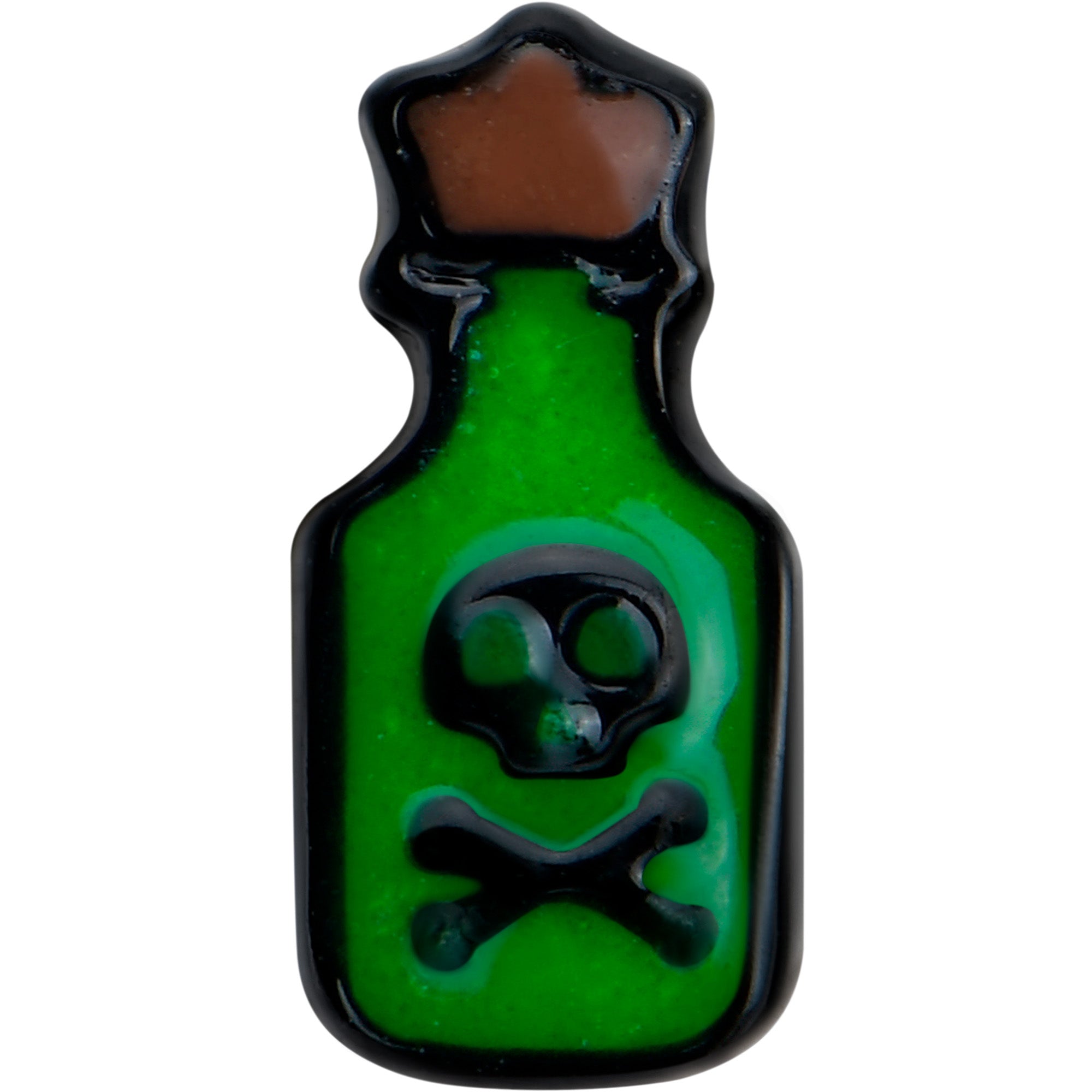 16 Gauge 1/4 Poison Green Bottle Glow in the Dark Cartilage Earring