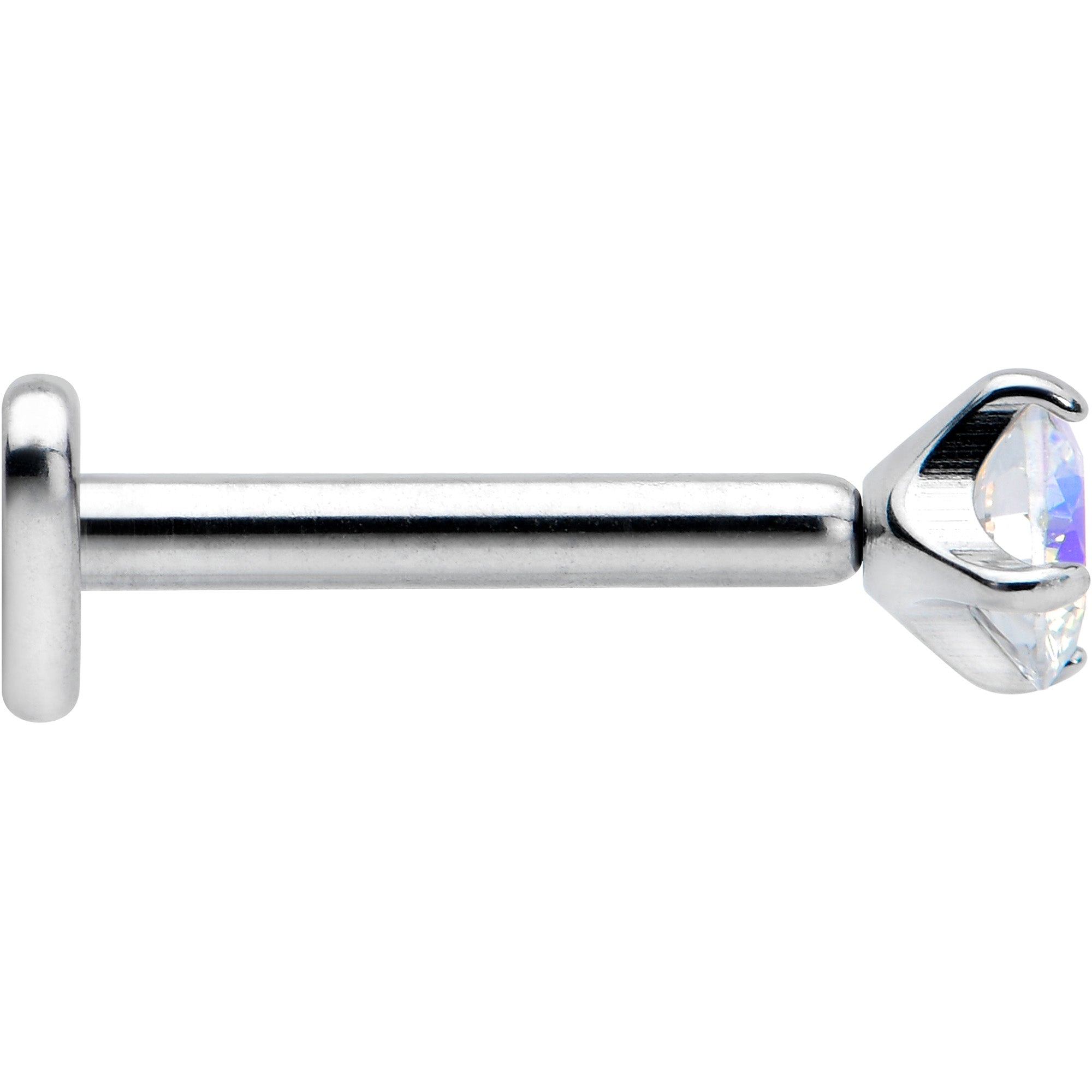 16 Gauge 5/16 Aurora CZ Gem ASTM F-136 Implant Grade Titanium Heart End Labret Tragus