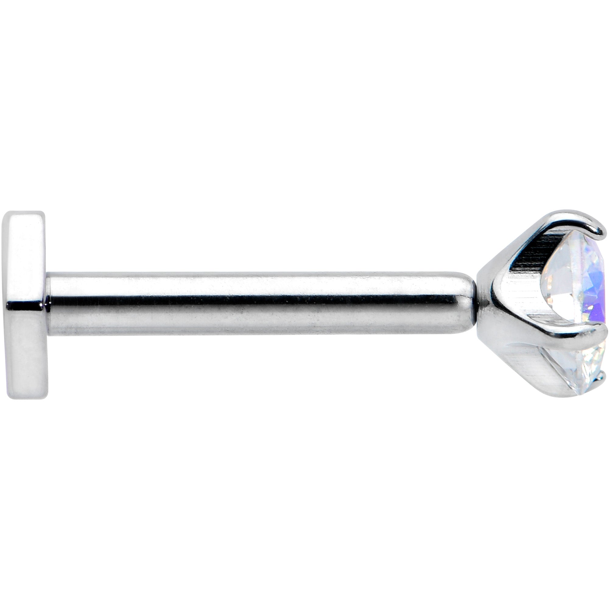 16 Gauge 5/16 Aurora CZ Gem ASTM F-136 Implant Grade Titanium Hex End Labret Tragus