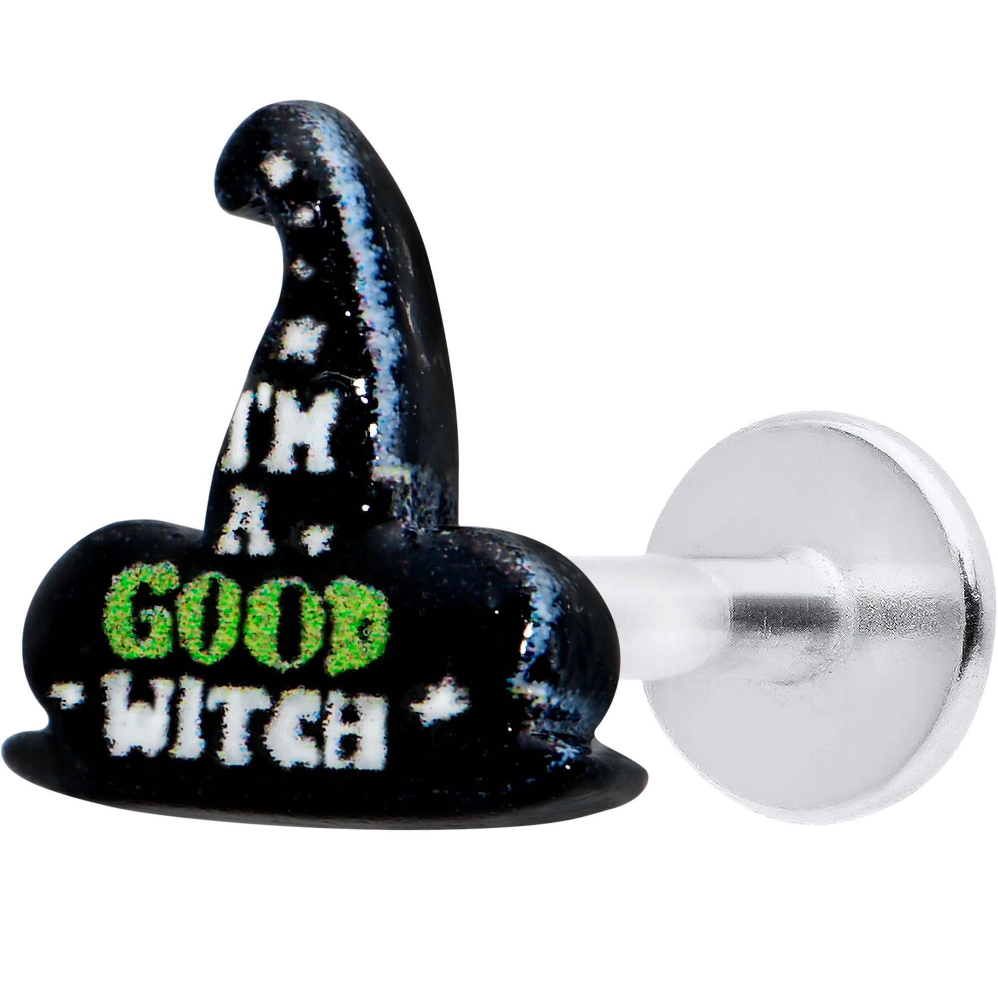 16 Gauge 5/16 Good Witch Hat Glow in the Dark Labret Monroe Tragus