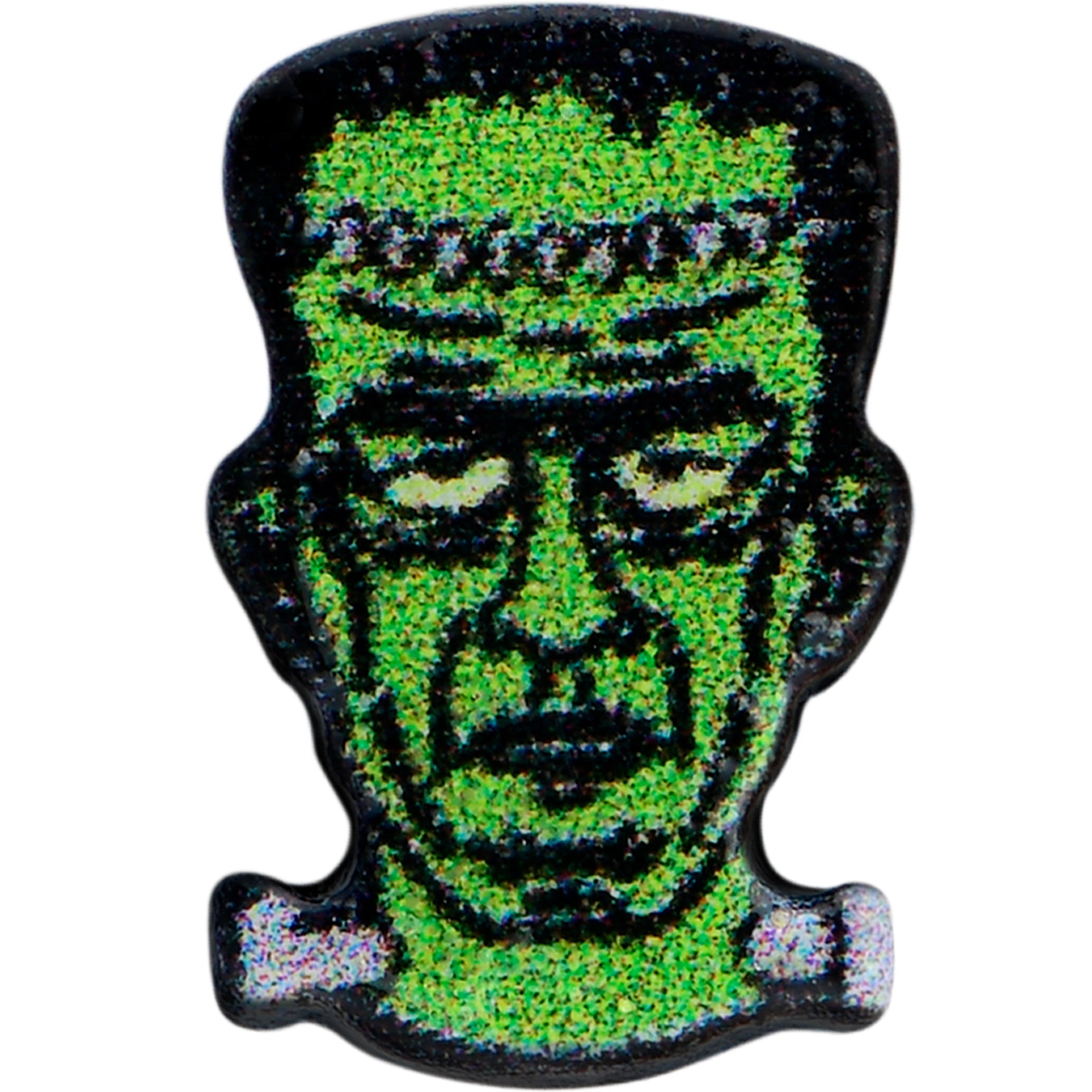 16 Gauge 1/4 Frankenstein Head Green Glow in the Dark Cartilage Earring