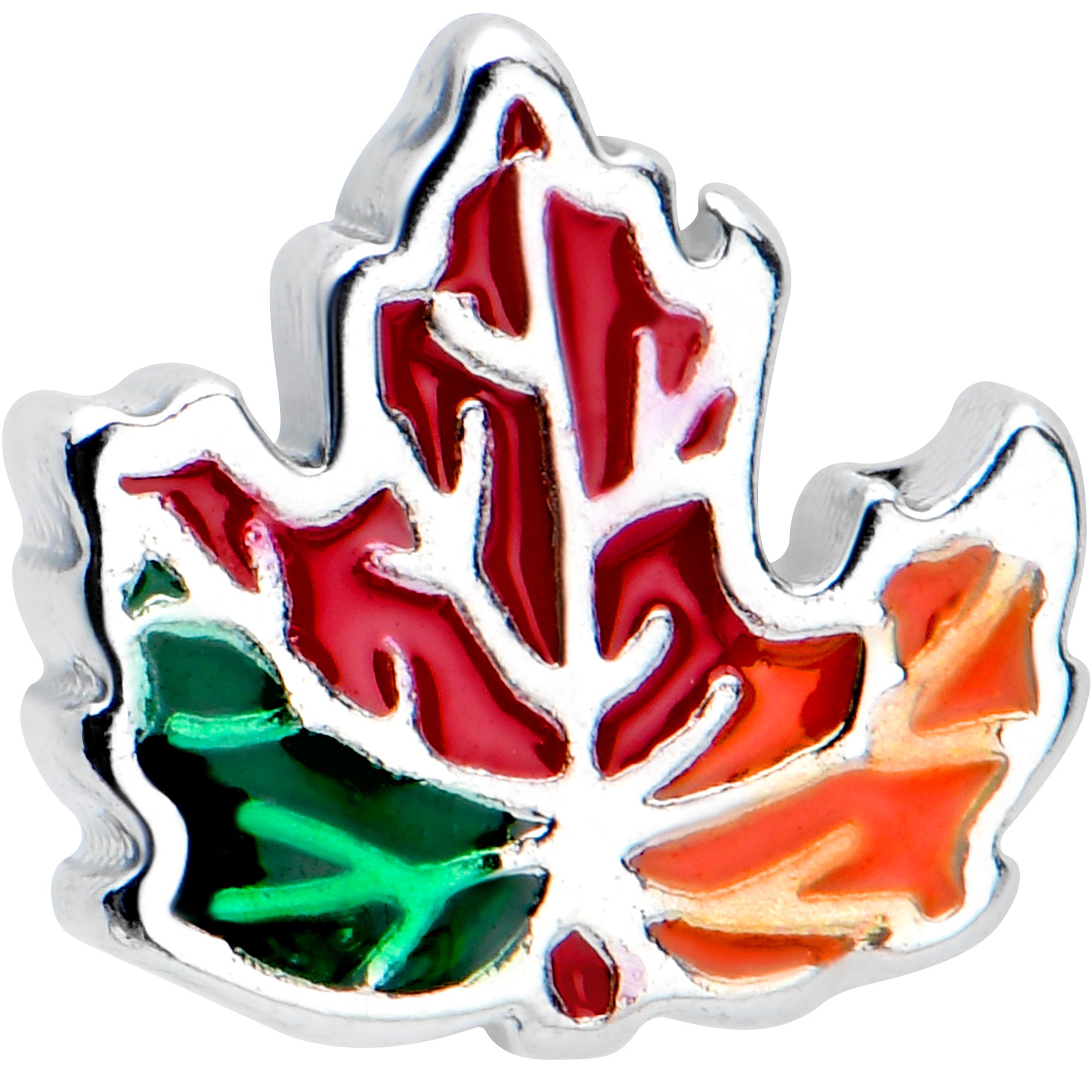 16 Gauge 5/16 Autumn Tricolor Maple Leaf Cartilage Tragus Earring