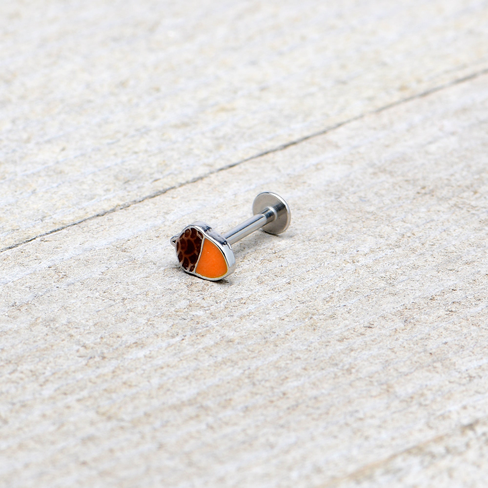 16 Gauge 5/16 Autumn Acorn Orange Brown Labret Monroe Tragus