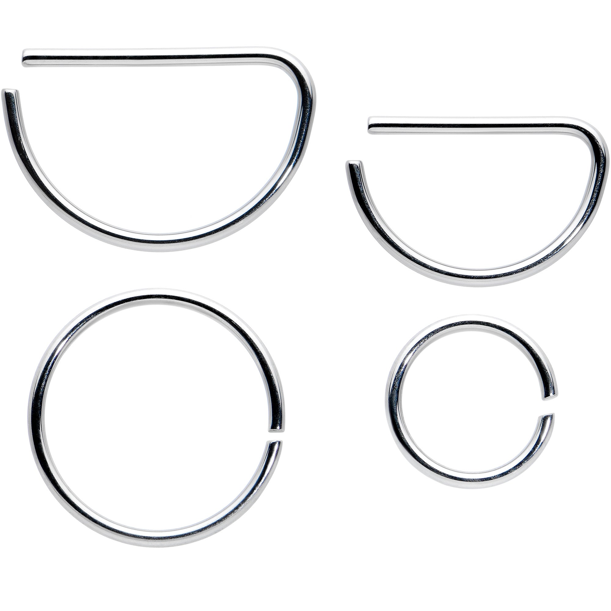 6Pcs Women Men Fake Piering Nose Ring Fashion D-Shape Punk Non Piercing  Nose Clip Stainless Steel Perforation Septum Body Jewelry | SHEIN