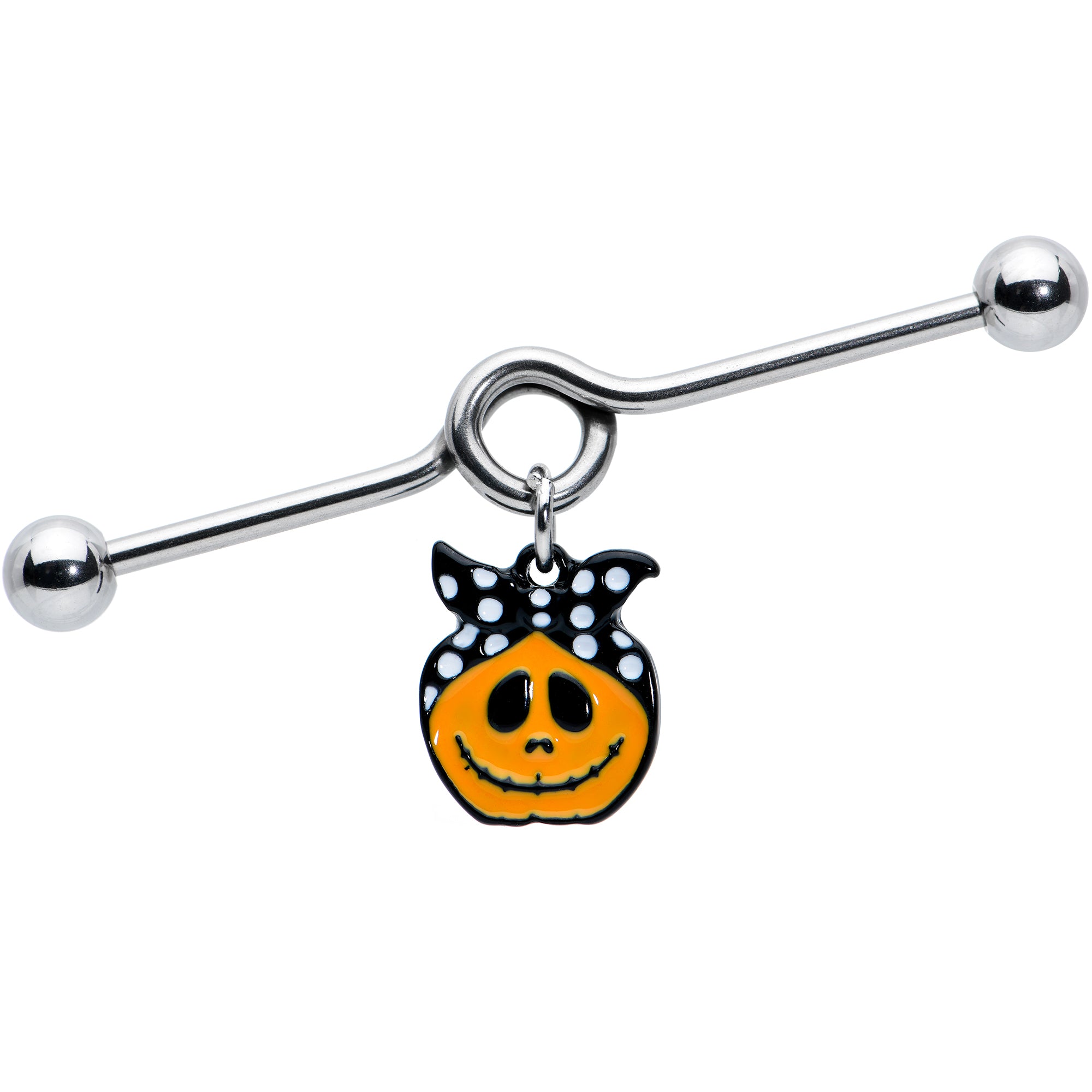 14 Gauge Halloween Kerchief Pumpkin Dangle Project Bar 38mm