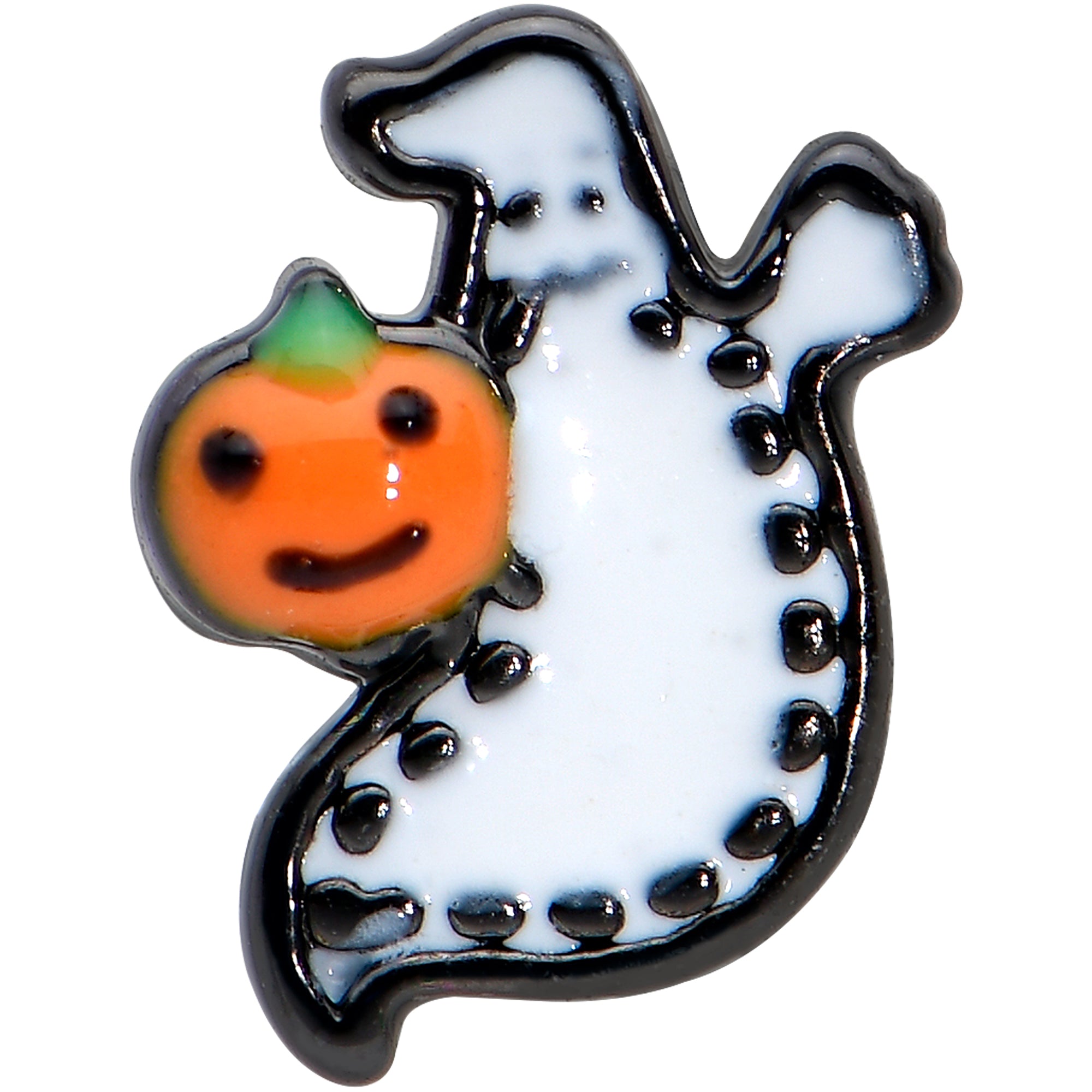 16 Gauge 5/16 Black Halloween Pumpkin Ghost Labret Monroe Tragus