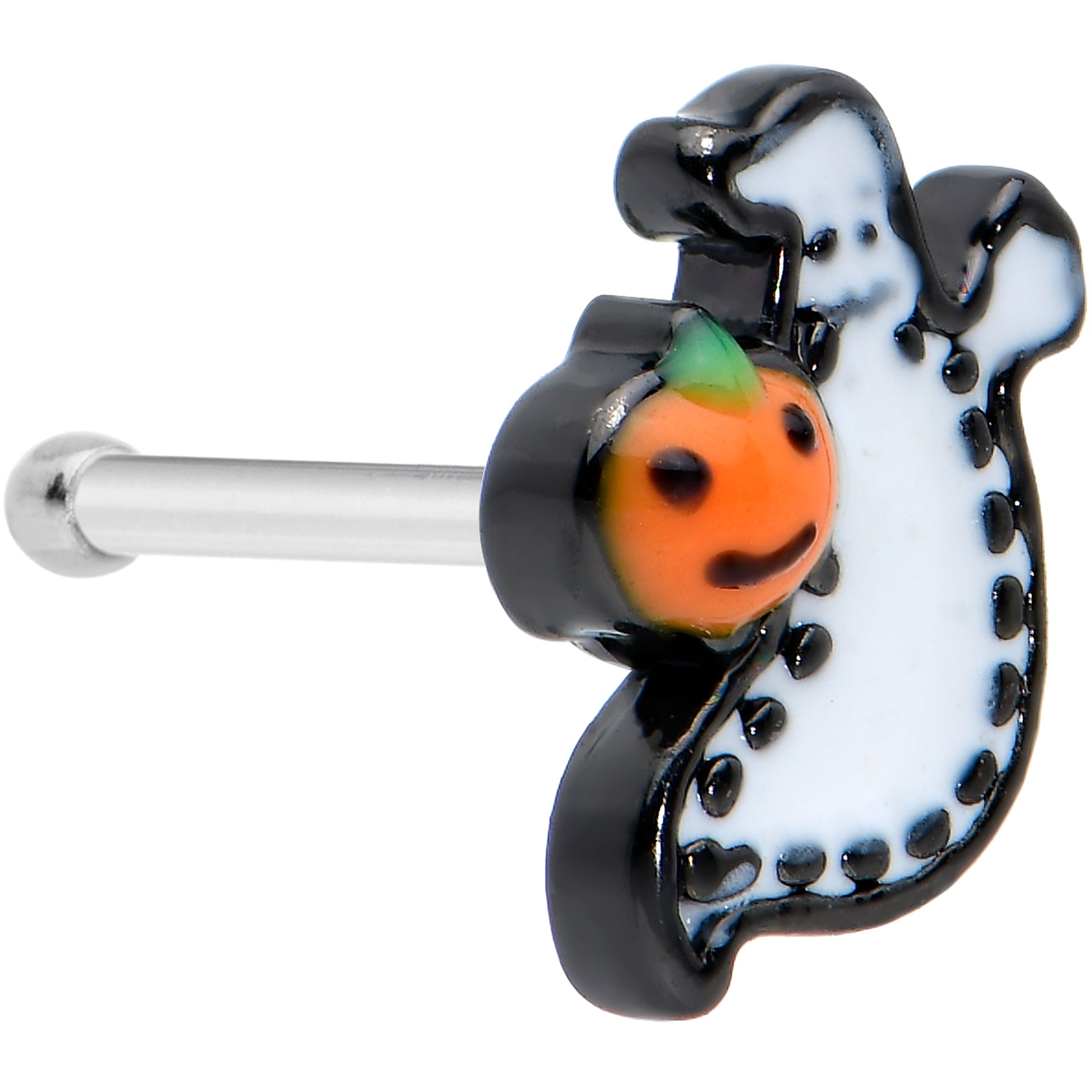 20 Gauge 1/4 Halloween Pumpkin Ghost Nose Bone