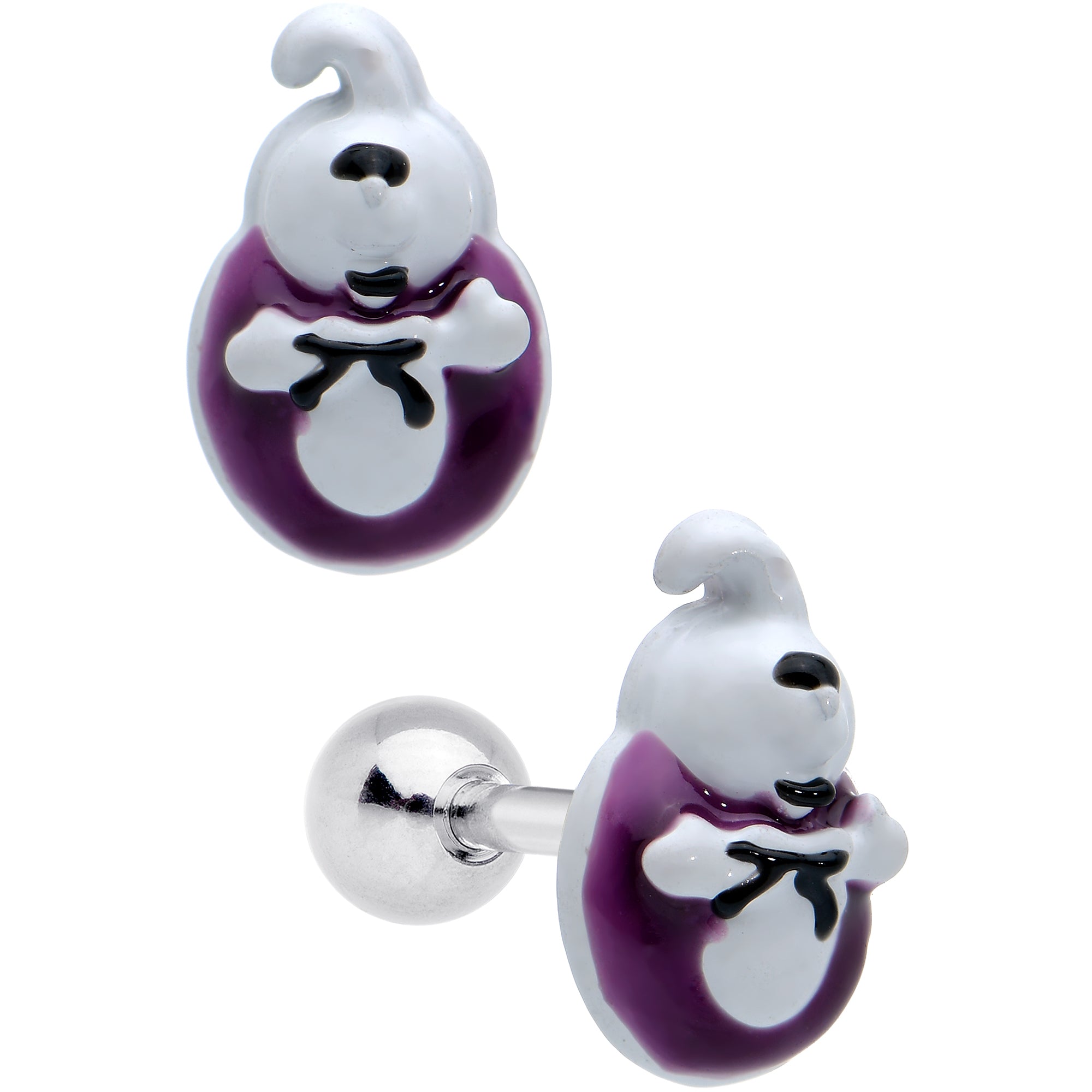 16 Gauge 1/4 Witch Ghost Pumpkin Cartilage Tragus Earrings Set of 3