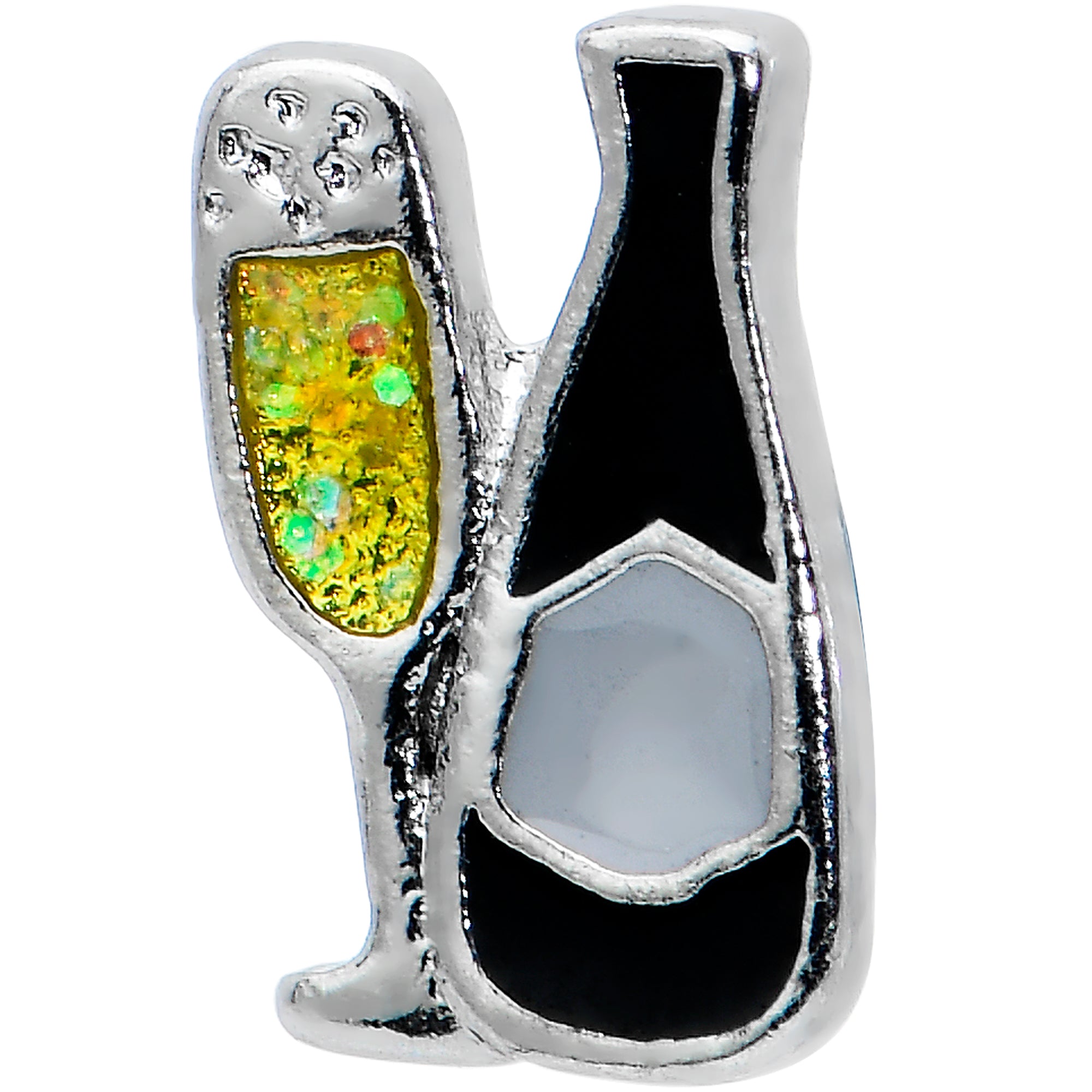 16 Gauge 5/16 Champagne Bottle Flute Yellow Labret Monroe Tragus