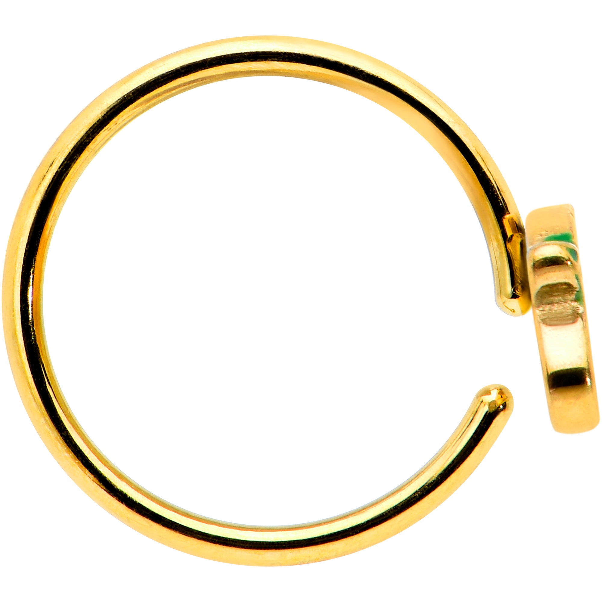 20 Gauge 5/16 Gold Tone Merry Christmas Inlaid Nose Hoop