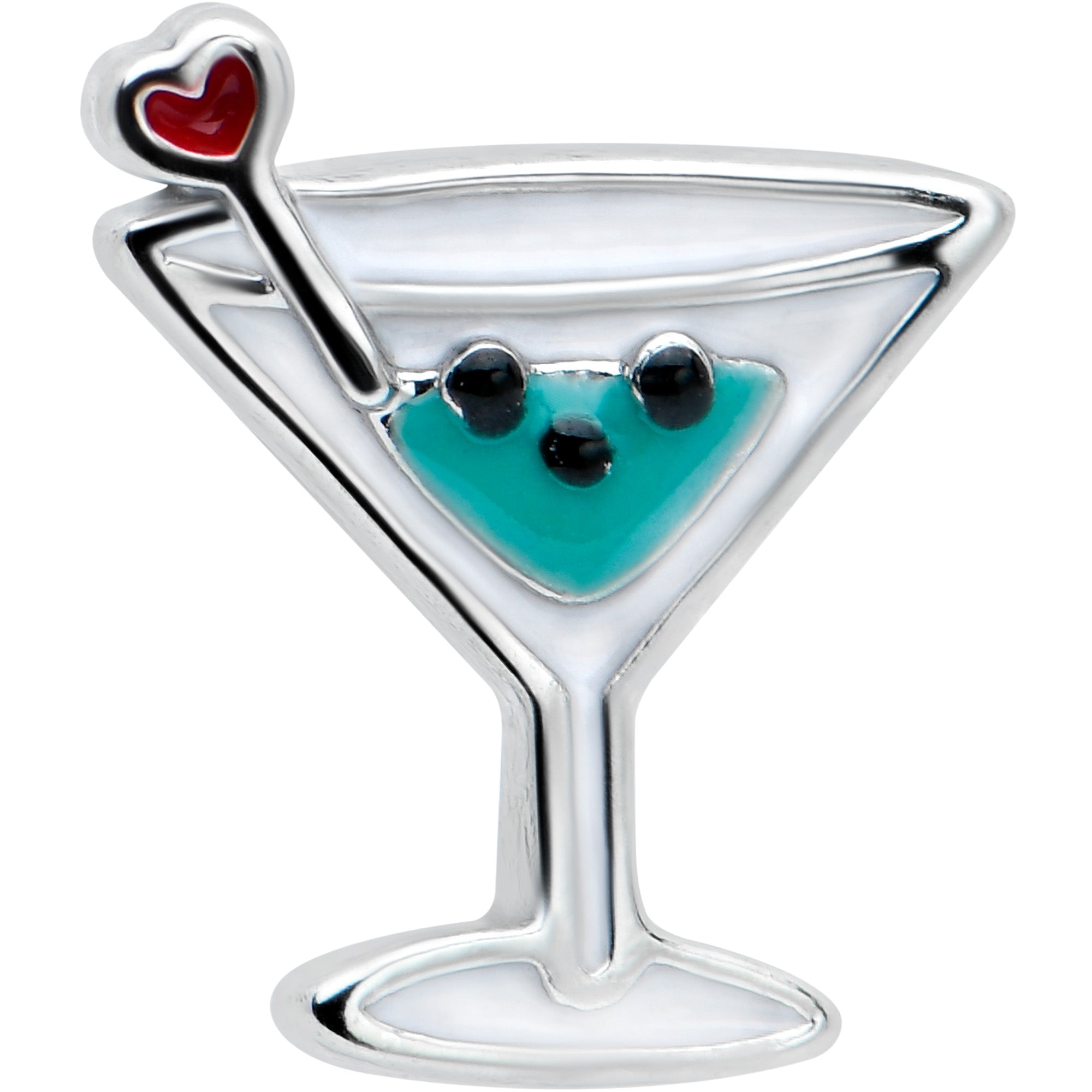 16 Gauge 1/4 Sweet Martini Glass Heart Cartilage Tragus Earring