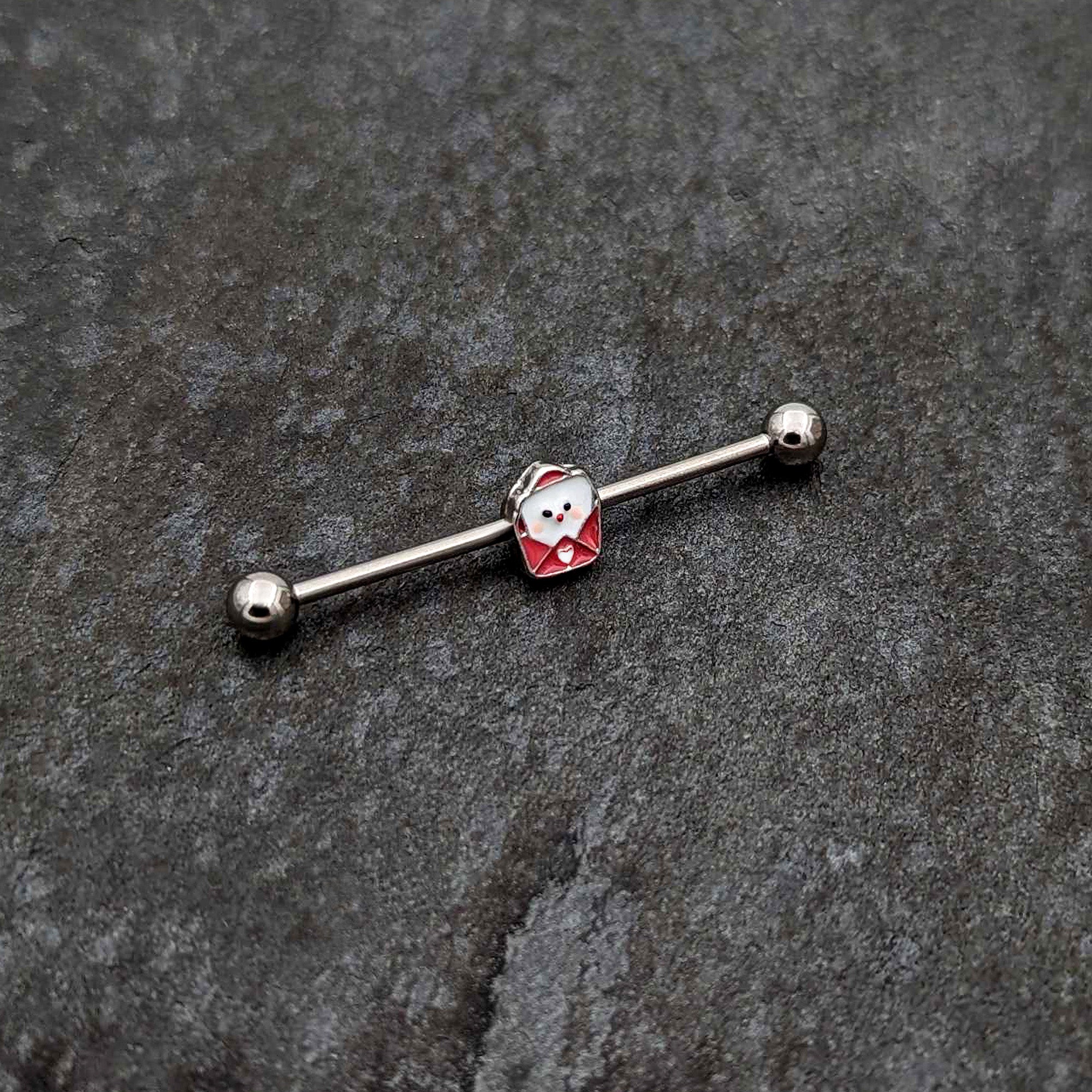 14 Gauge Sweet Love Letter Valentine Industrial Barbell 38mm