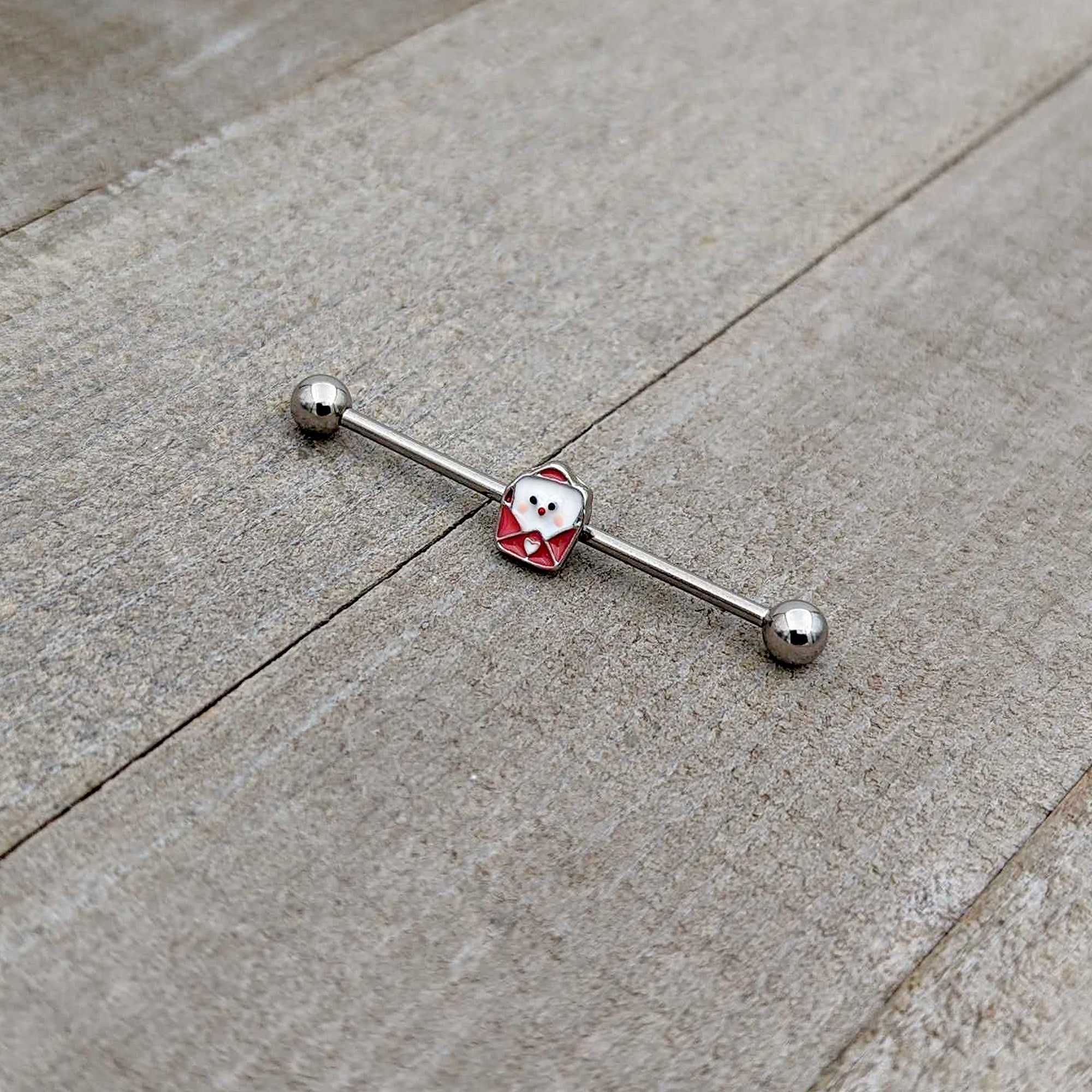 14 Gauge Sweet Love Letter Valentine Industrial Barbell 38mm