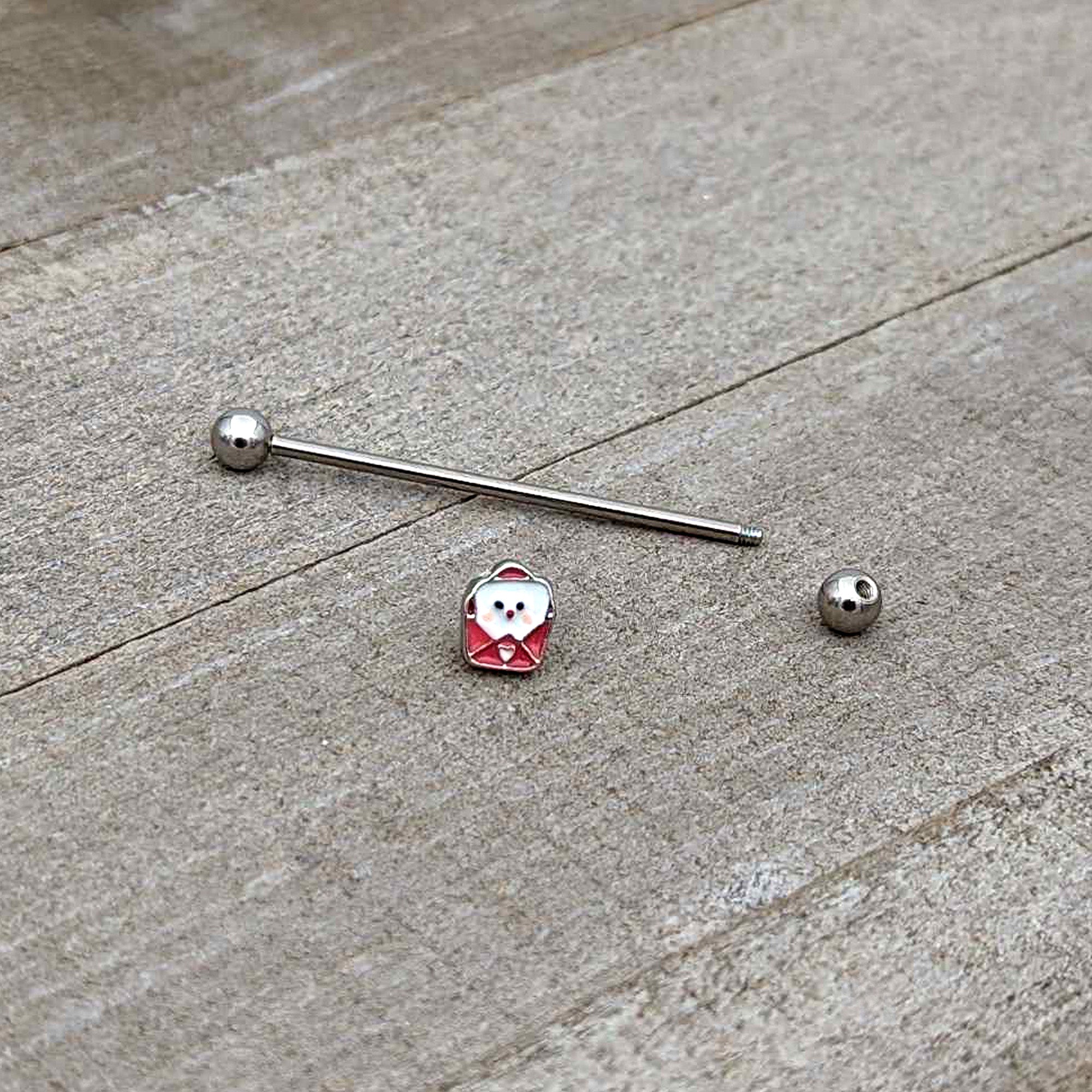 14 Gauge Sweet Love Letter Valentine Industrial Barbell 38mm