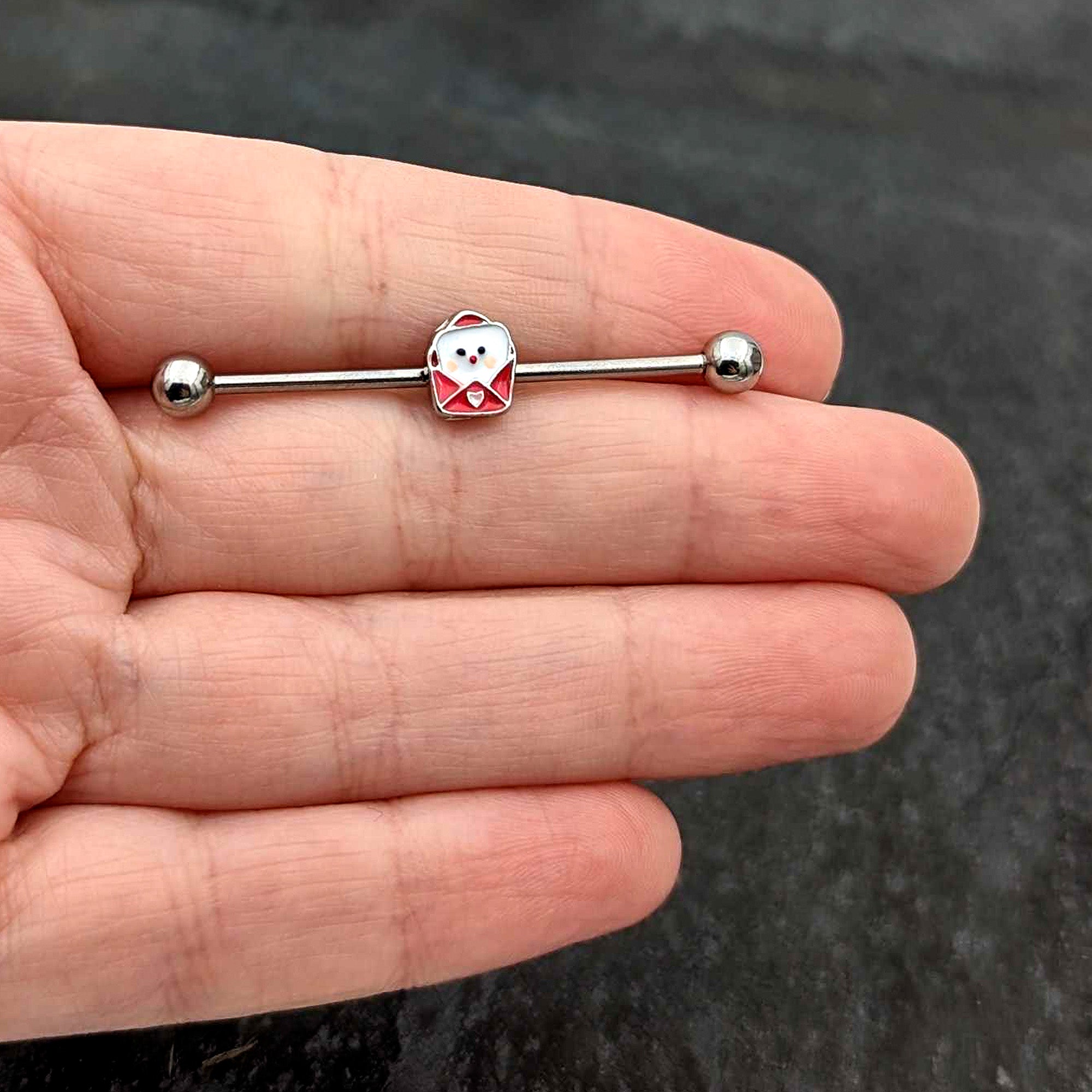 14 Gauge Sweet Love Letter Valentine Industrial Barbell 38mm