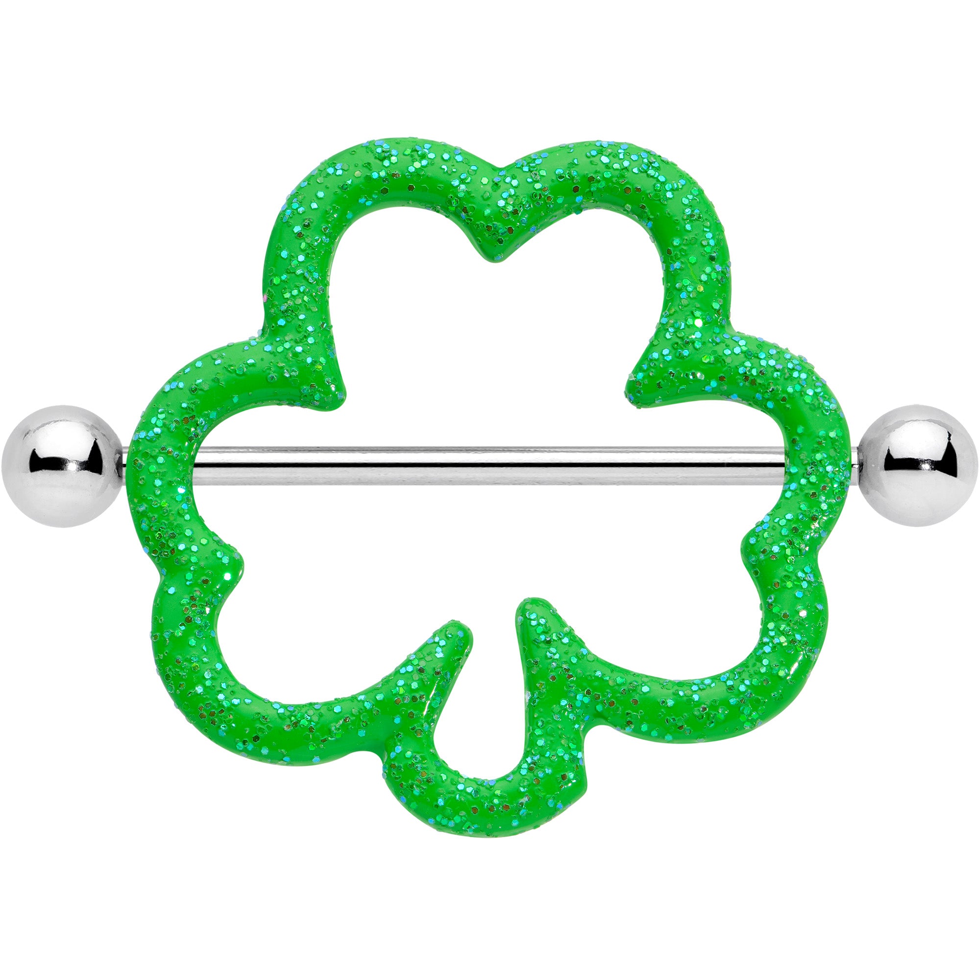 14 Gauge 1 3/16 Lucky Shamrock St Patricks Day Green Nipple Shield Set