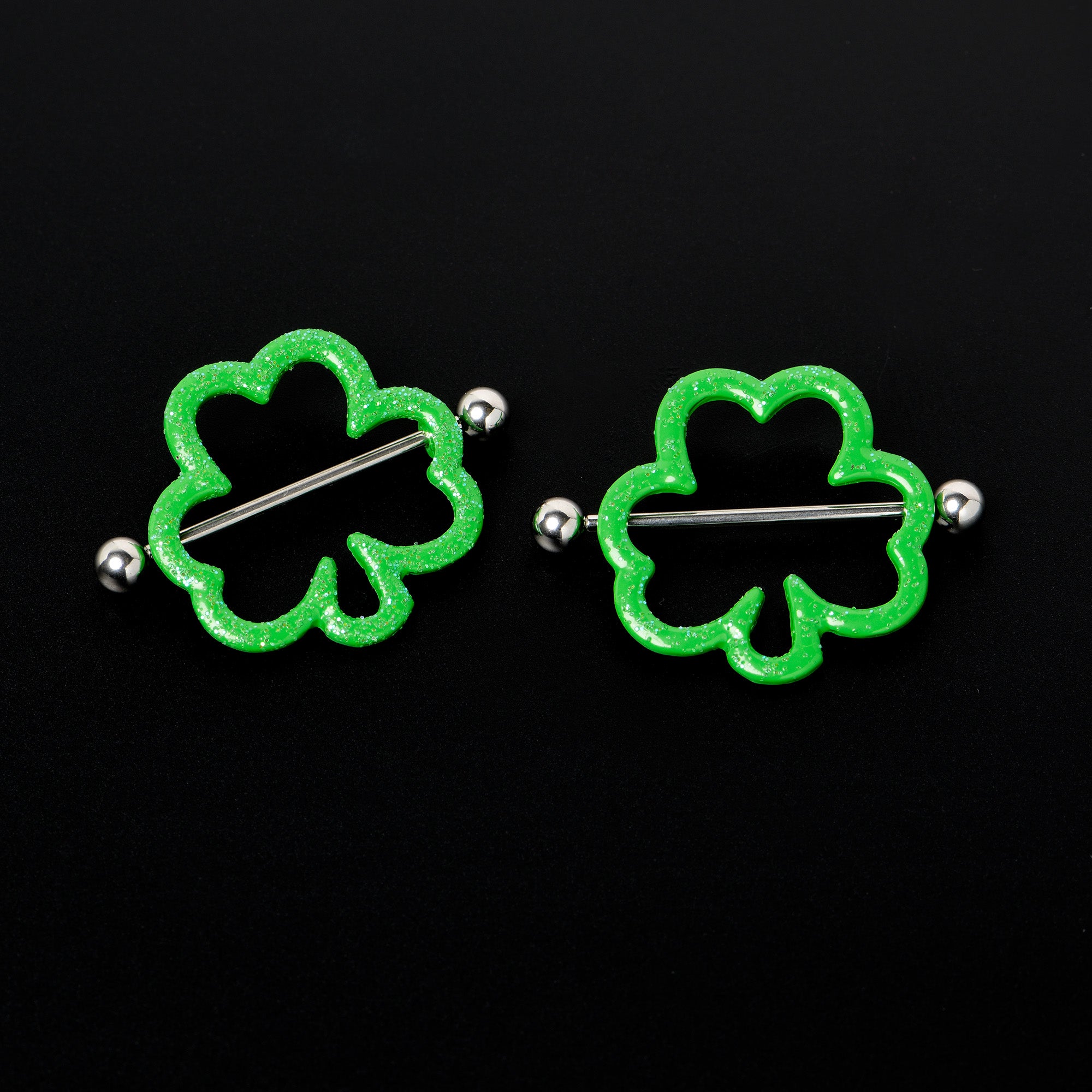 14 Gauge 1 3/16 Lucky Shamrock St Patricks Day Green Nipple Shield Set